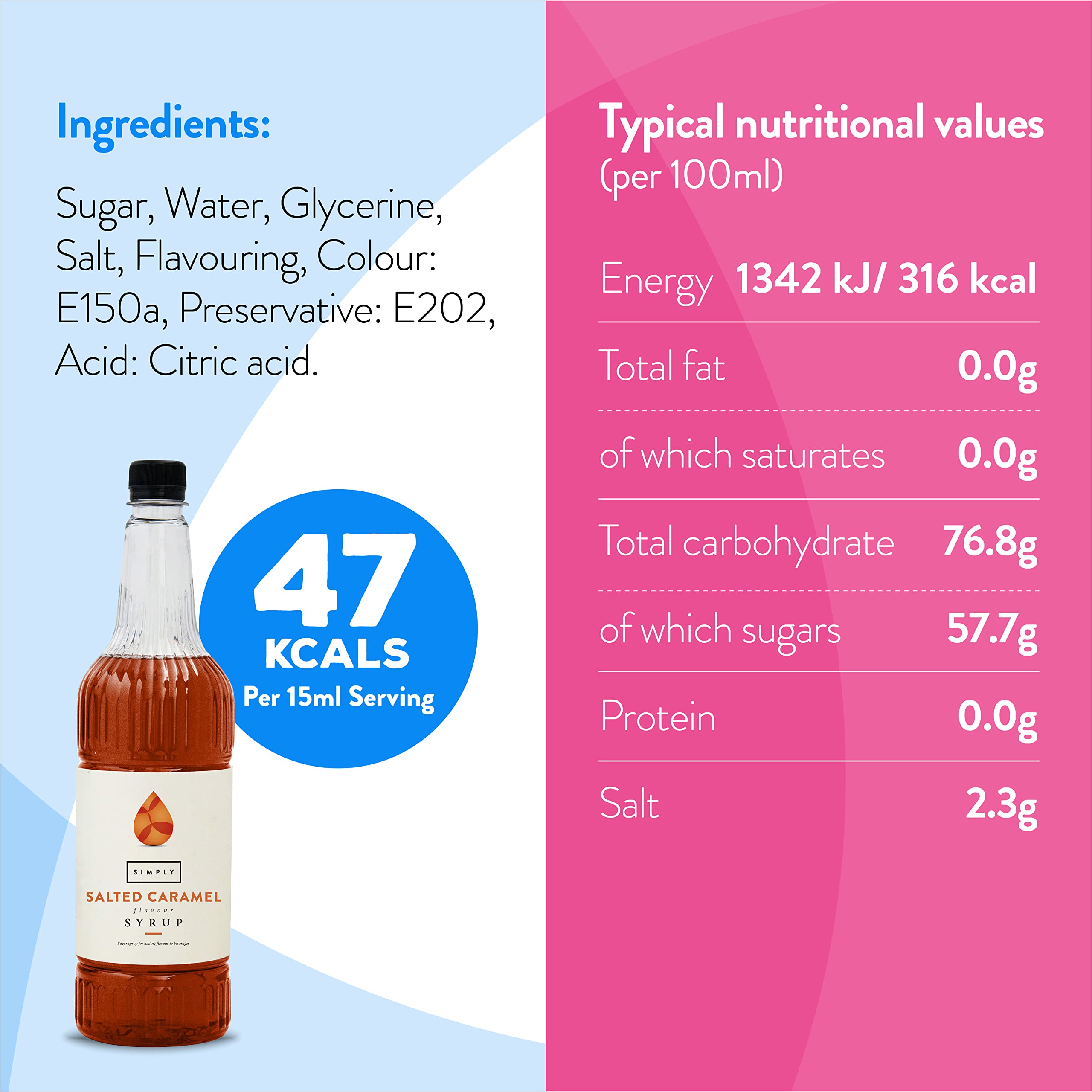 Simply Salted Caramel Syrup - Vegan, Nut Free Flavoured Syrup for Coffee, Cocktails & Baking (1 Litre) 4
