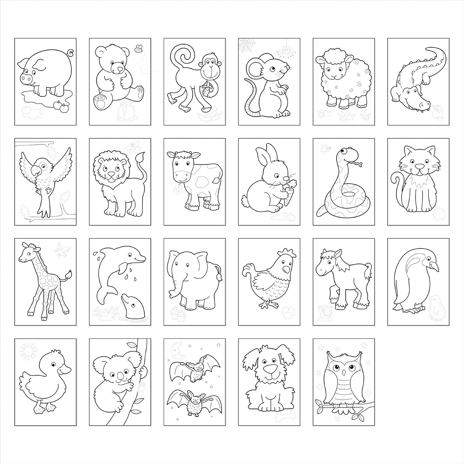 Orchard Toys Animals Colouring and Activity Book with Stickers - CB01, A4, Ages 3+