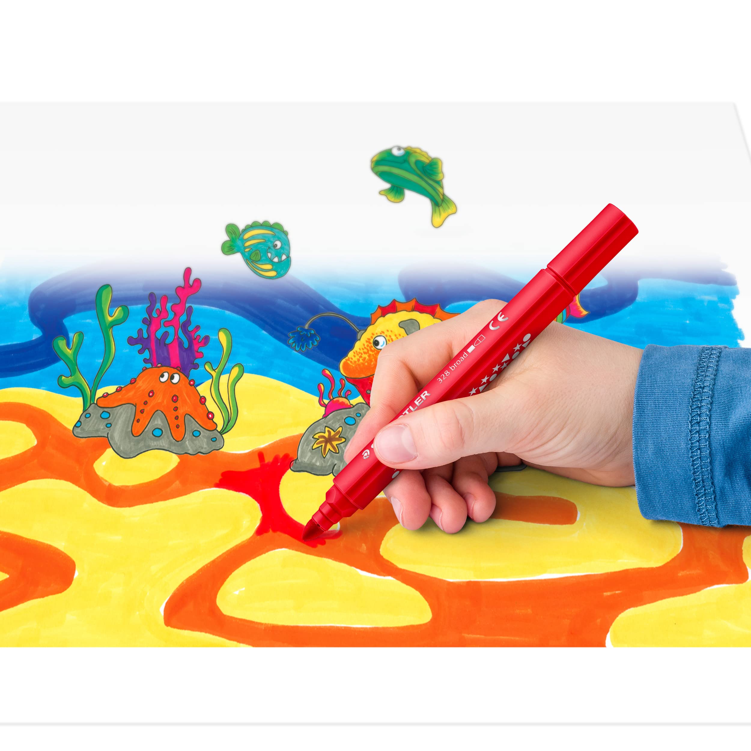 STAEDTLER Noris Jumbo Colouring Markers - Chunky Triangular Barrel | Washable Ink | 12 Assorted Colours 4
