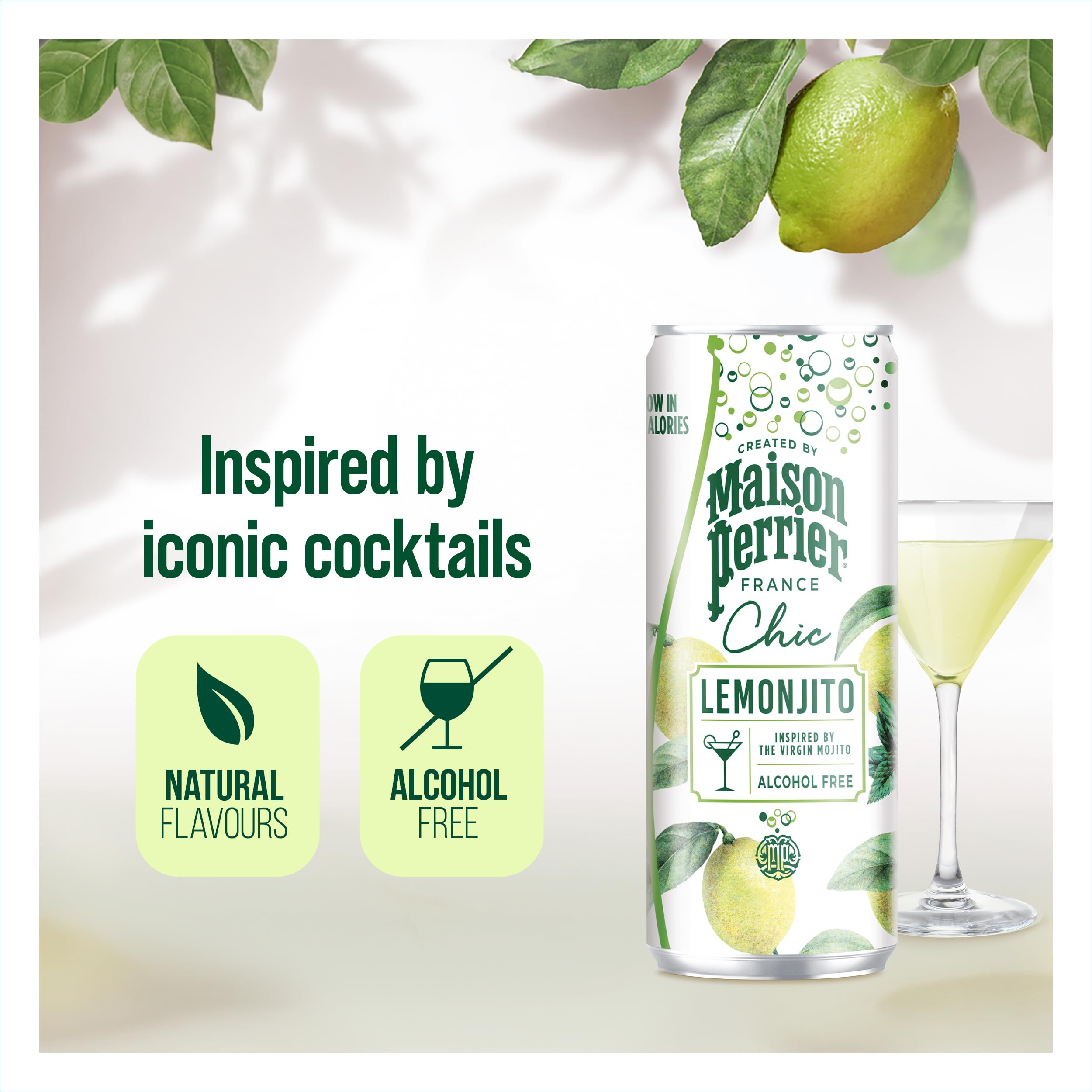 Maison Perrier Chic Lemonjito Non-Alcoholic Aperitif - 4 x 250ml Cans 4
