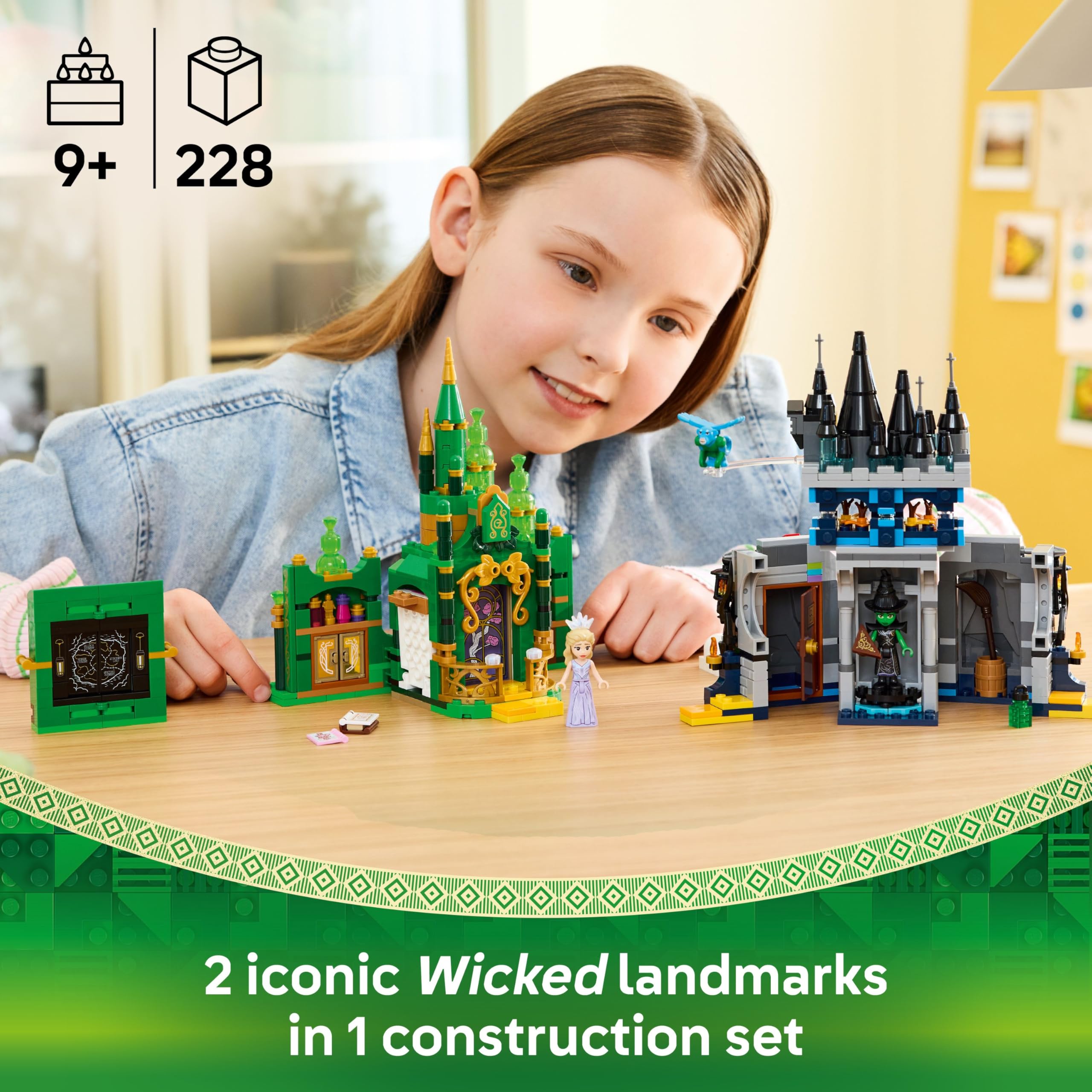 LEGO Wicked Emerald City & Kiamo Ko Castle Playset - 860-Piece Building Set for Kids 9+ 5