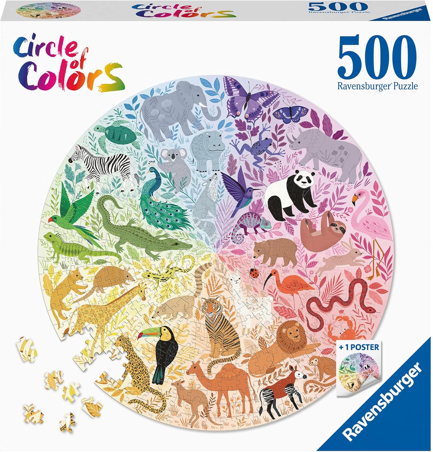Ravensburger Circle of Colours - Animals 500 Piece Jigsaw Puzzle 1