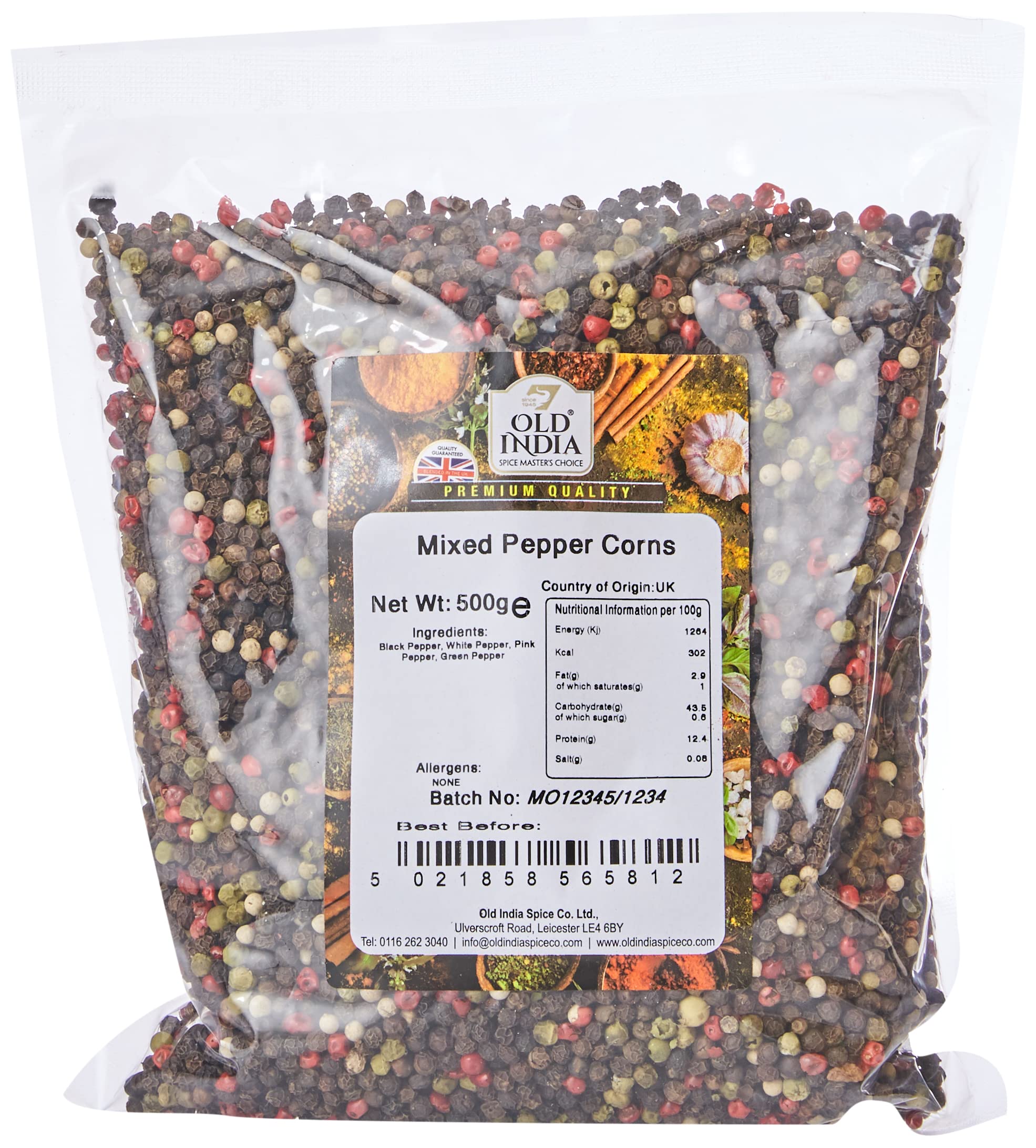 Old India Mixed Pepper Corns - Natural, GMO Free Seasoning | 500g 1