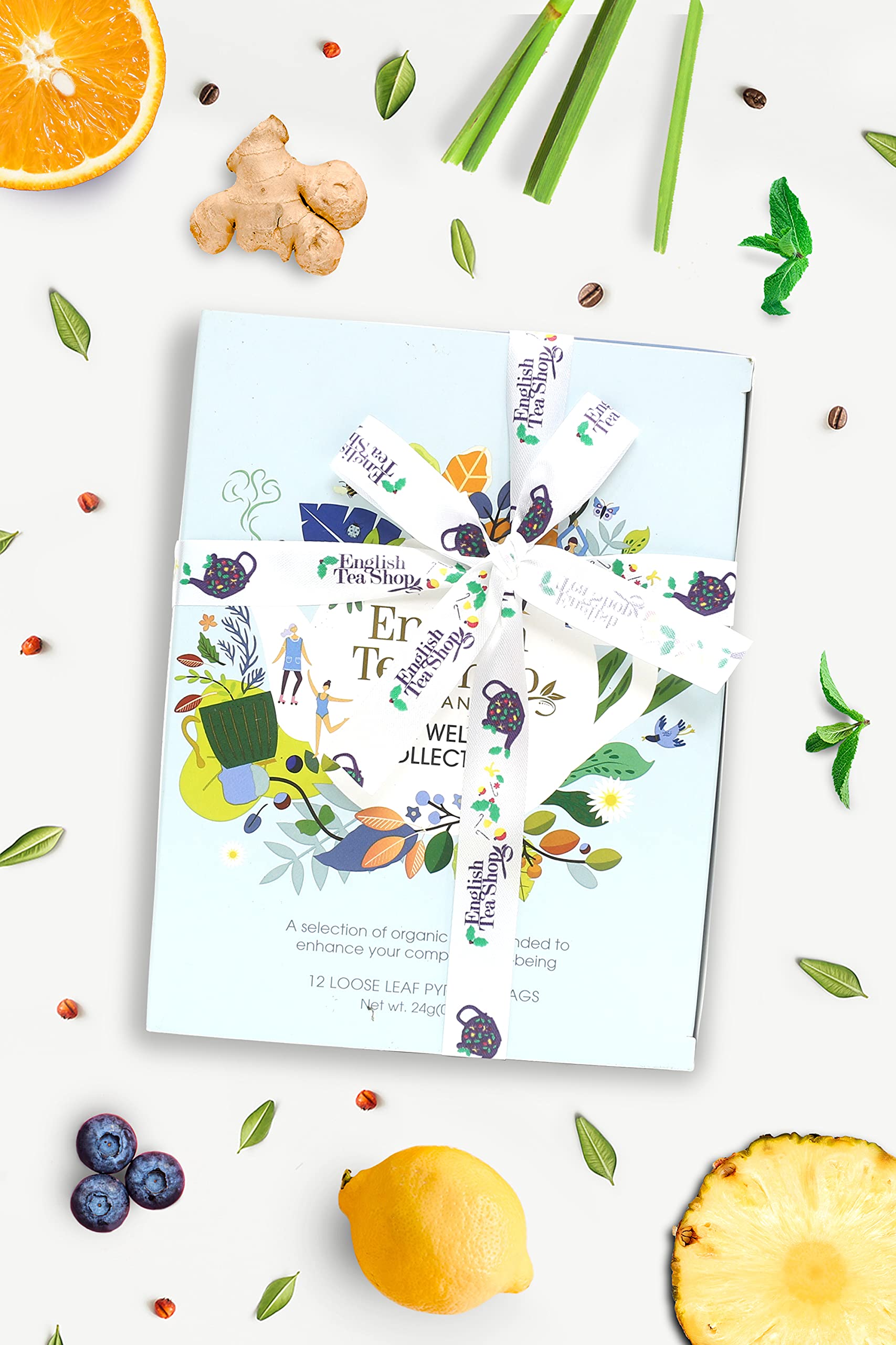 English Tea Shop Organic Wellness Tea Collection Prism - 12 Pyramid Tea Bags, 6 Flavours 6