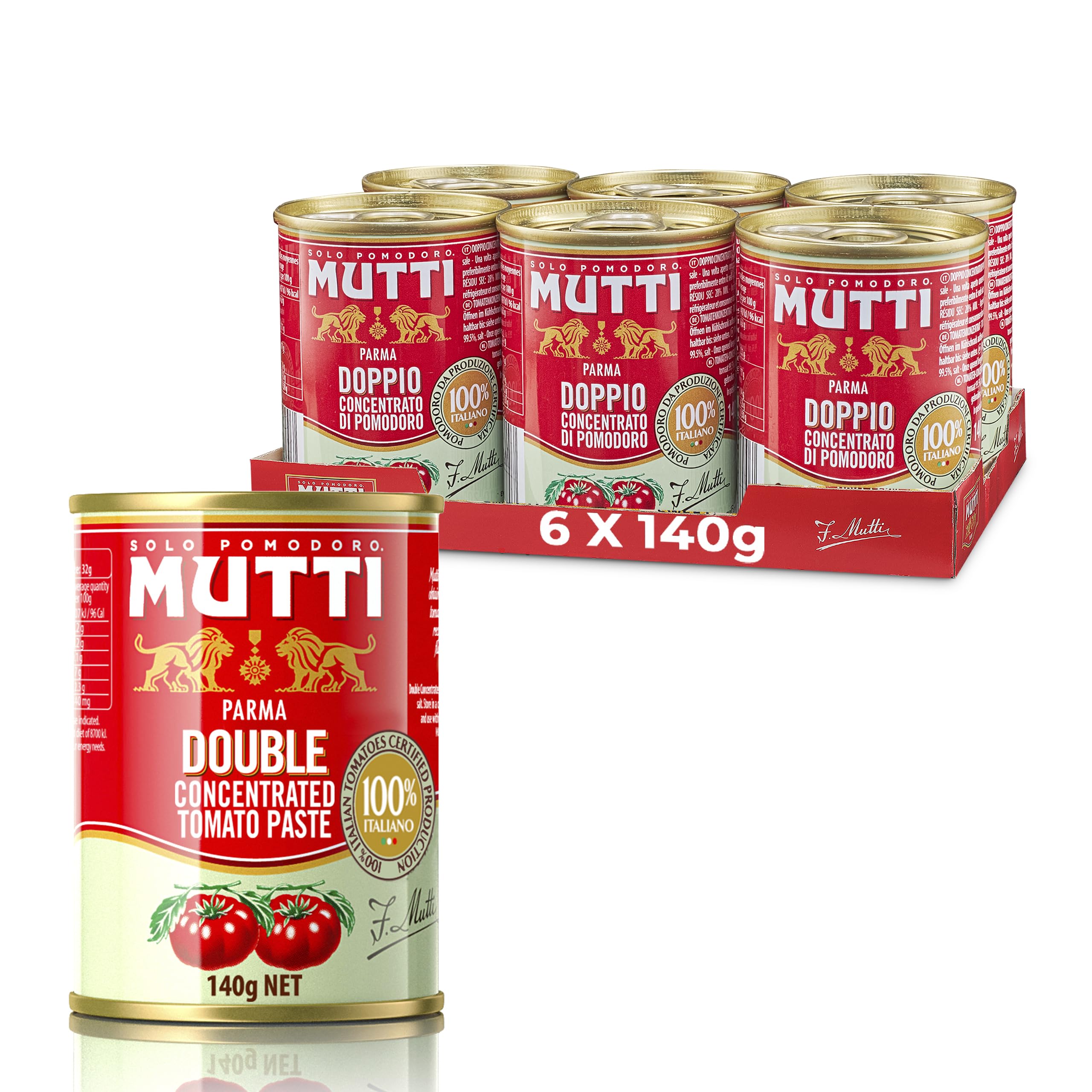 Mutti Double Concentrate Tomato Puree 6 x 140g 1