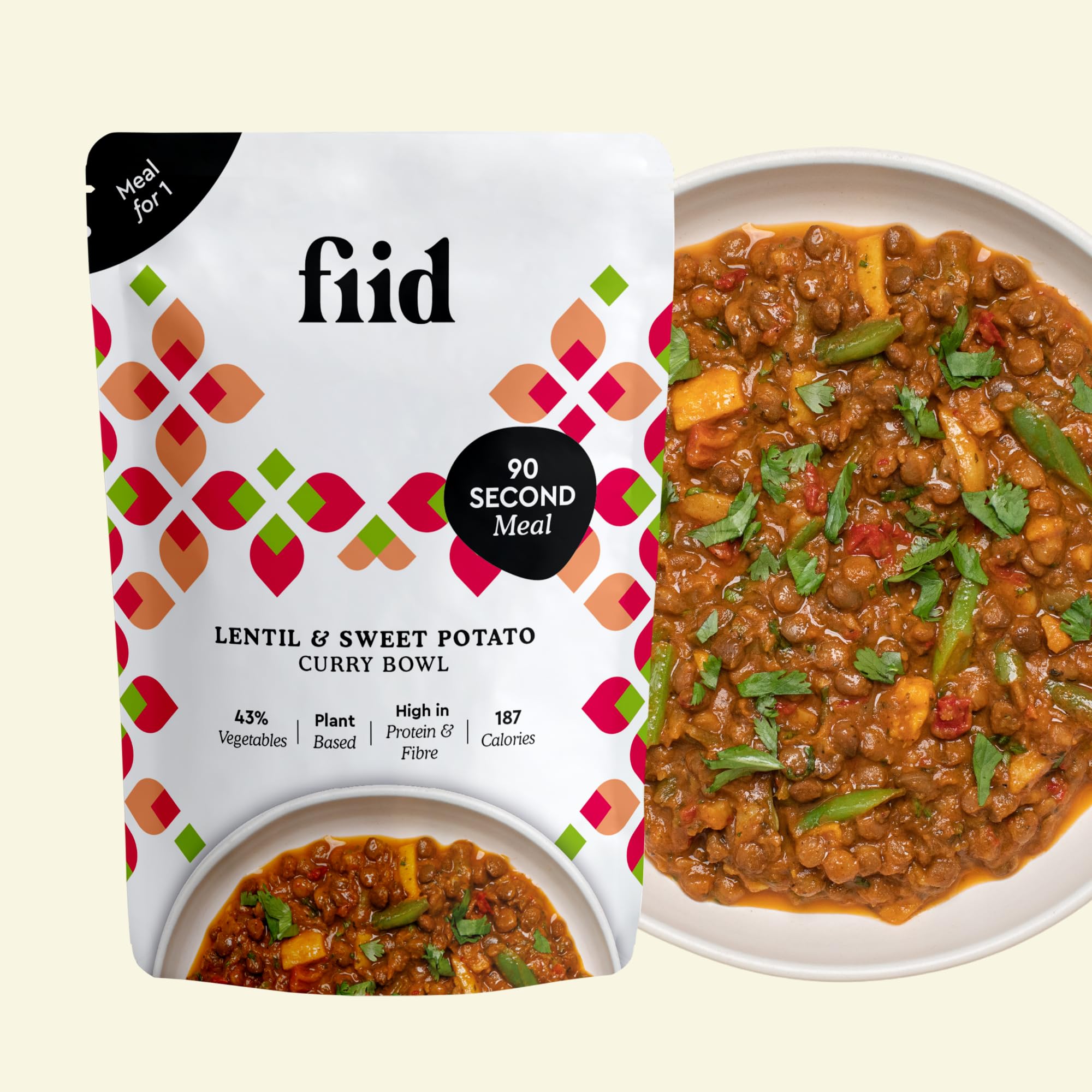 Fiid Thai Lentil & Sweet Potato Curry - 100% Natural Vegan Microwave Meal 9