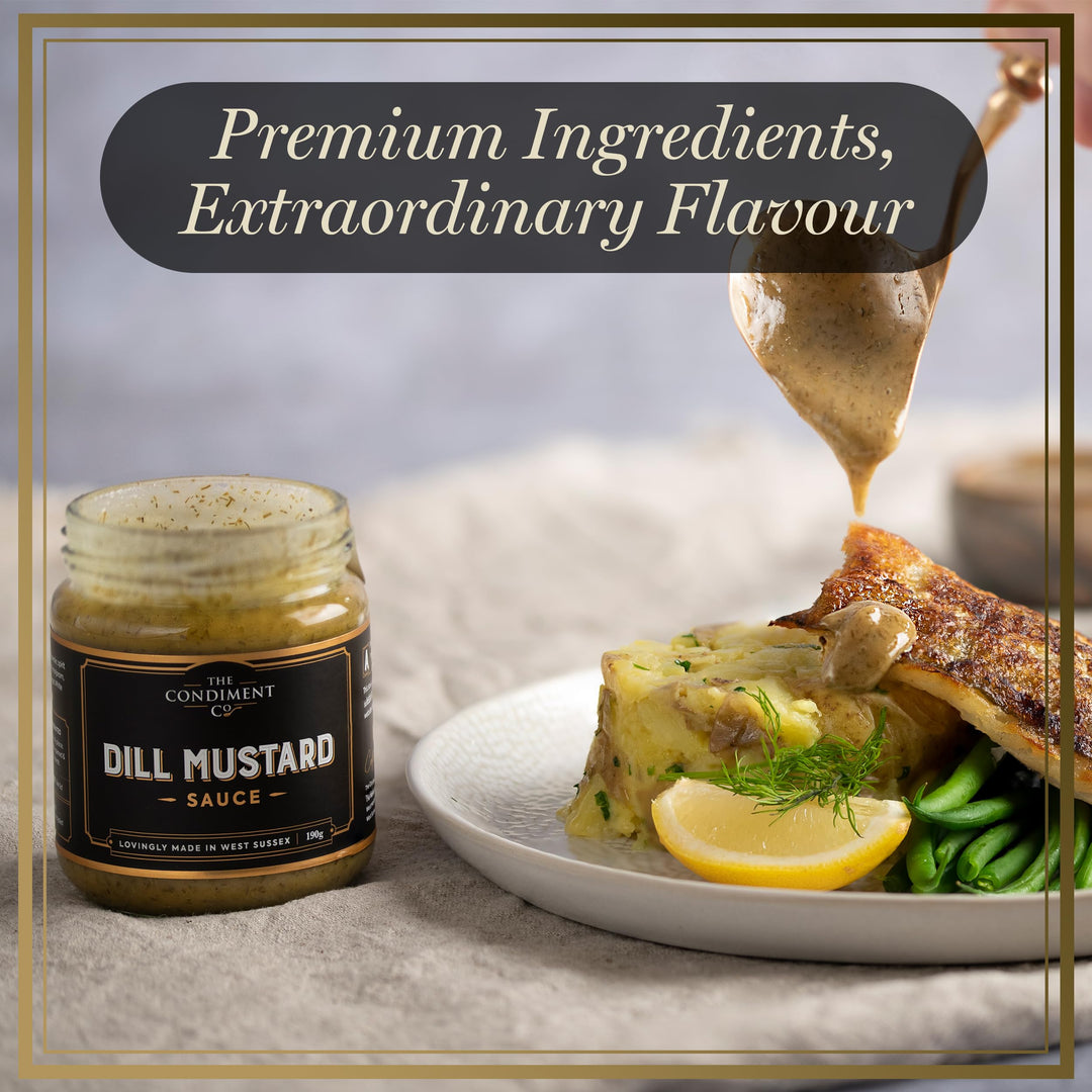 The Condiment Company - Dill Mustard 190g, Mustard & Dill Sauce for Fish, Sandwiches, Salad Dressings