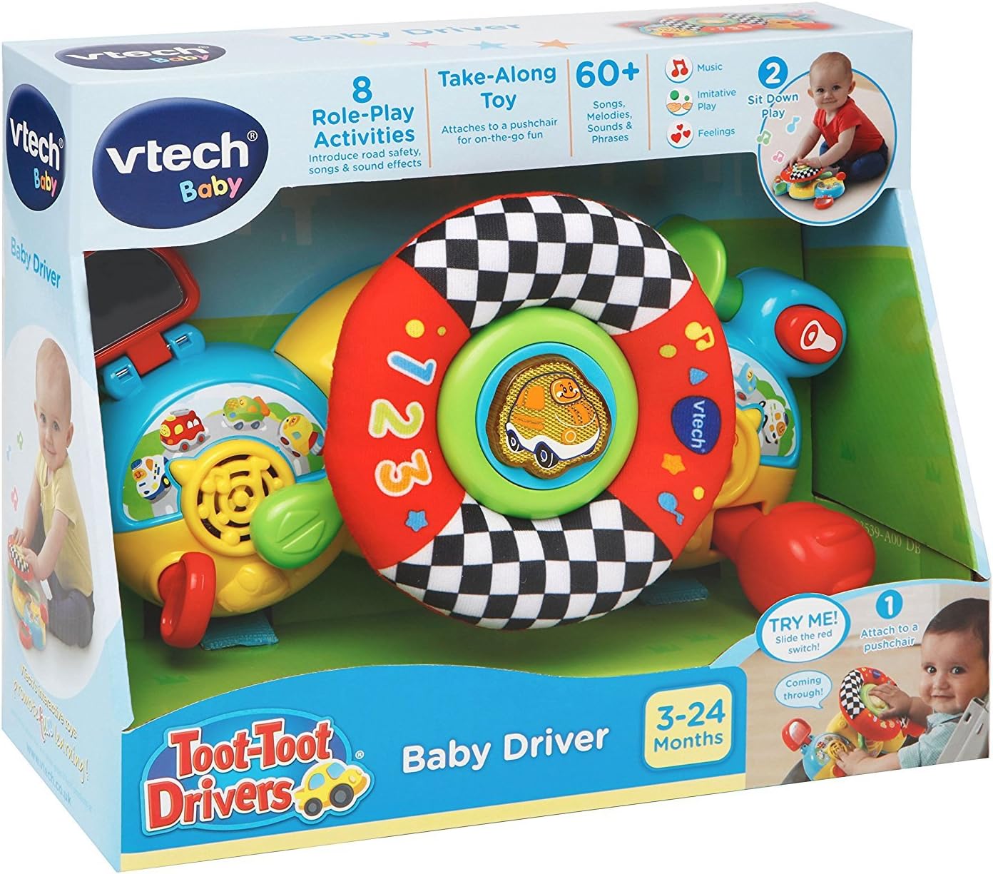 VTech Toot Toot Drivers Baby Driver - Interactive Pushchair Toy with Lights, Sounds & Role-Play for 3-24 Months 1