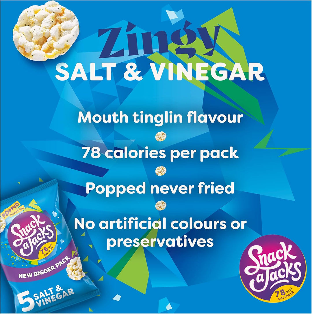 Snack a Jacks Salt & Vinegar 5 x 19g Rice & Corn Cakes