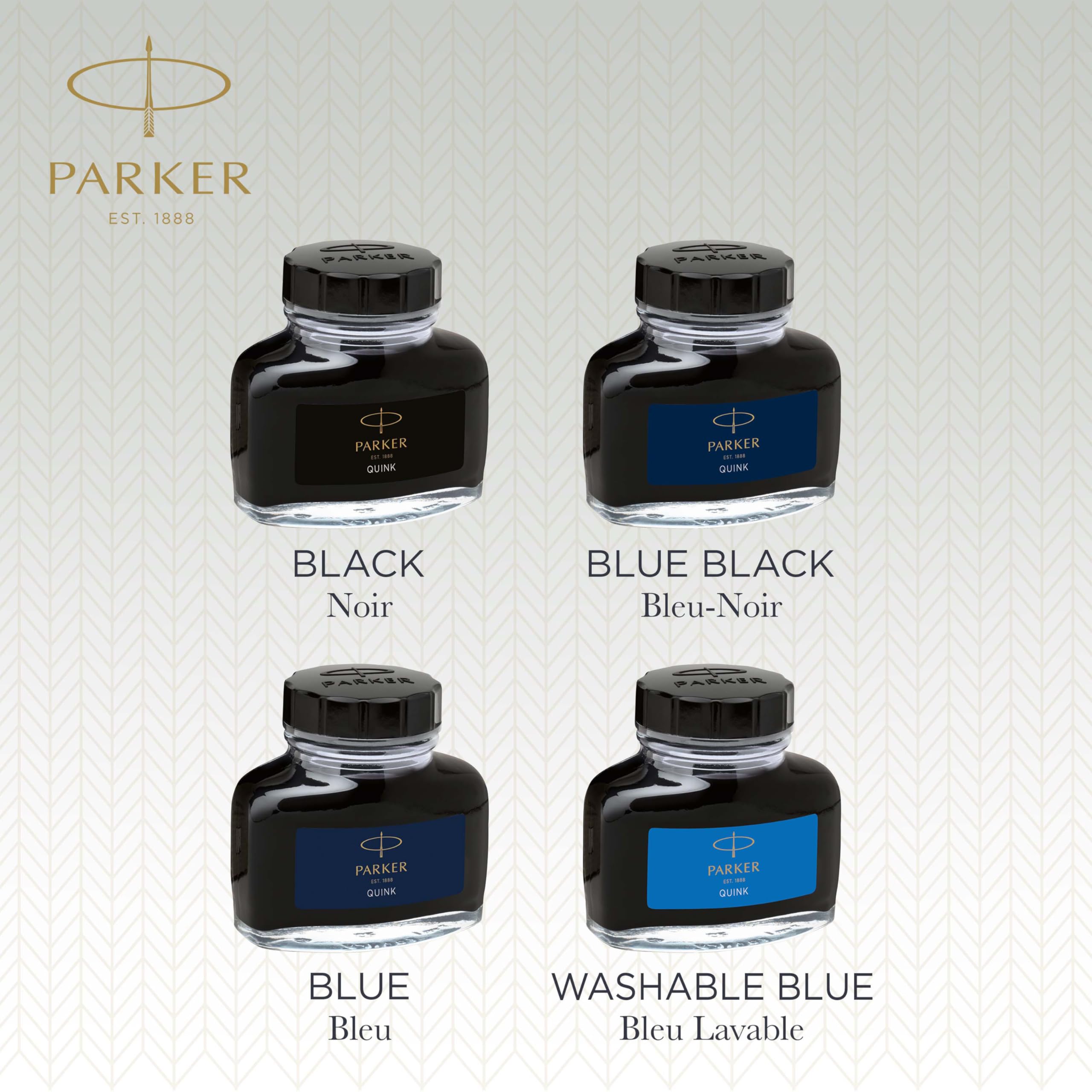 PARKER QUINK Ink Bottle - Blue Ink for Fountain Pens | 57 ml 5