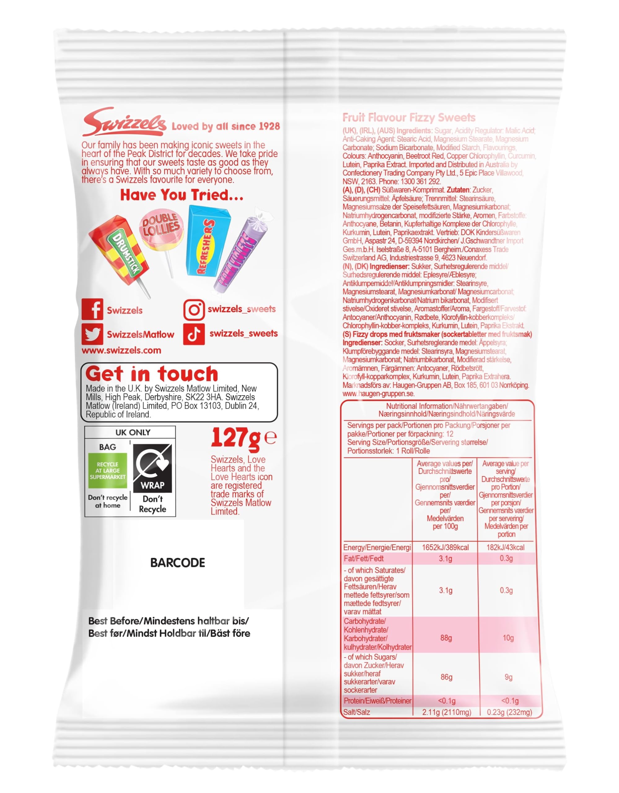 Swizzels Original Love Hearts – Fruchtige Brausebonbons mit süßen Botschaften 6