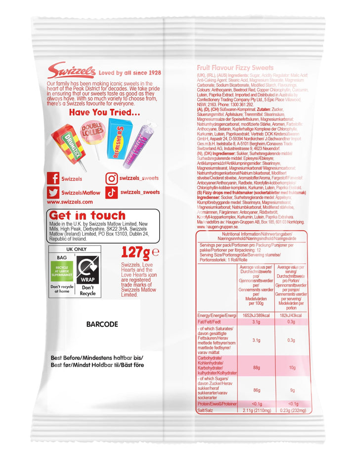 Swizzels Original Love Hearts - Fruity Fizzy Candy with Sweet Messages