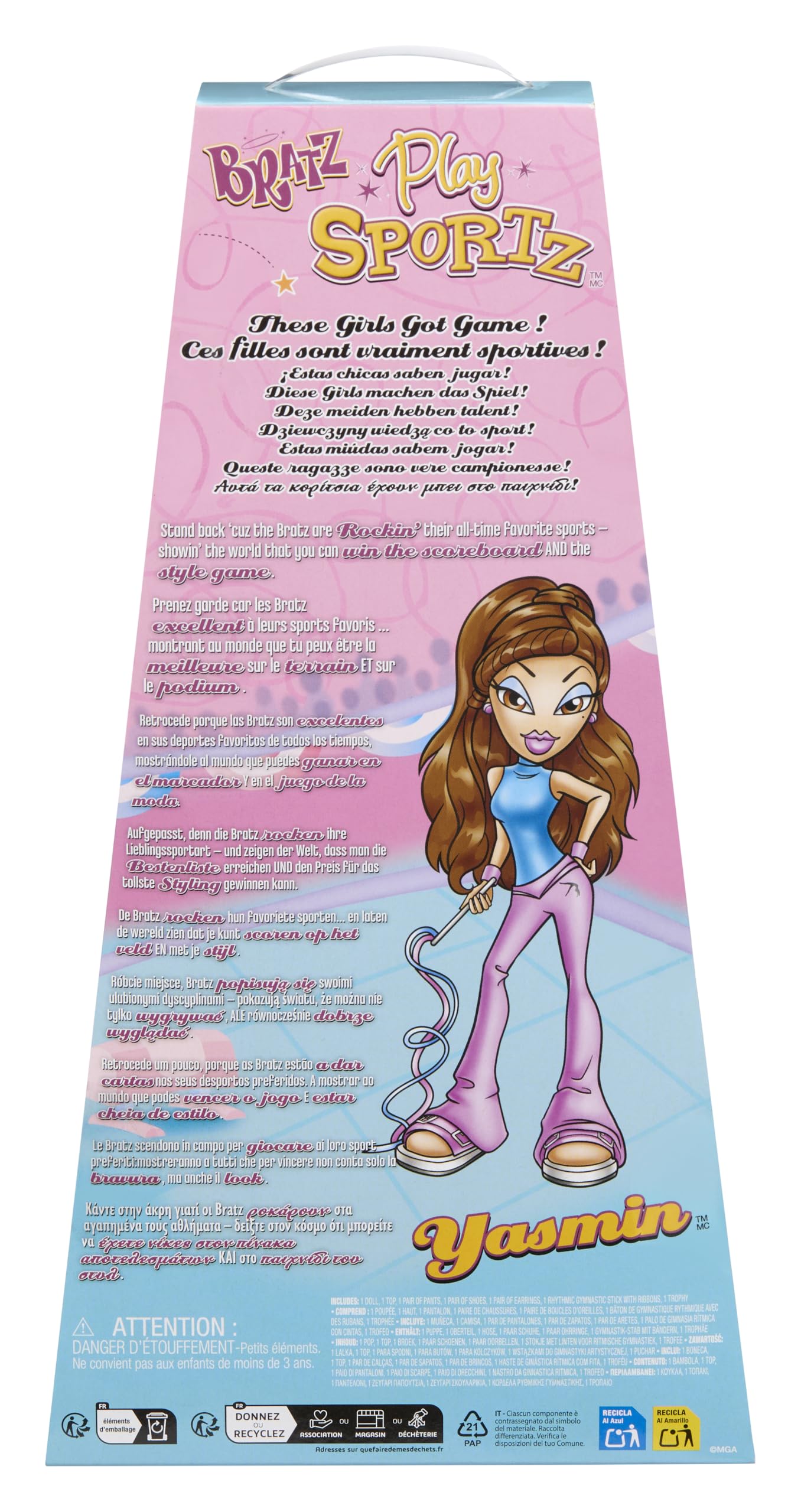 Bratz Play Sportz Yasmin Gymnastics Fashion Doll with Ribbon Accessory - Ages 3-10 9