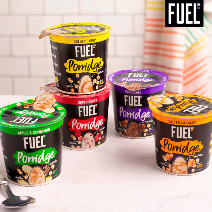 FUEL10K Golden Syrup High Protein Porridge Oat Cereal Pot - 8 x 70g