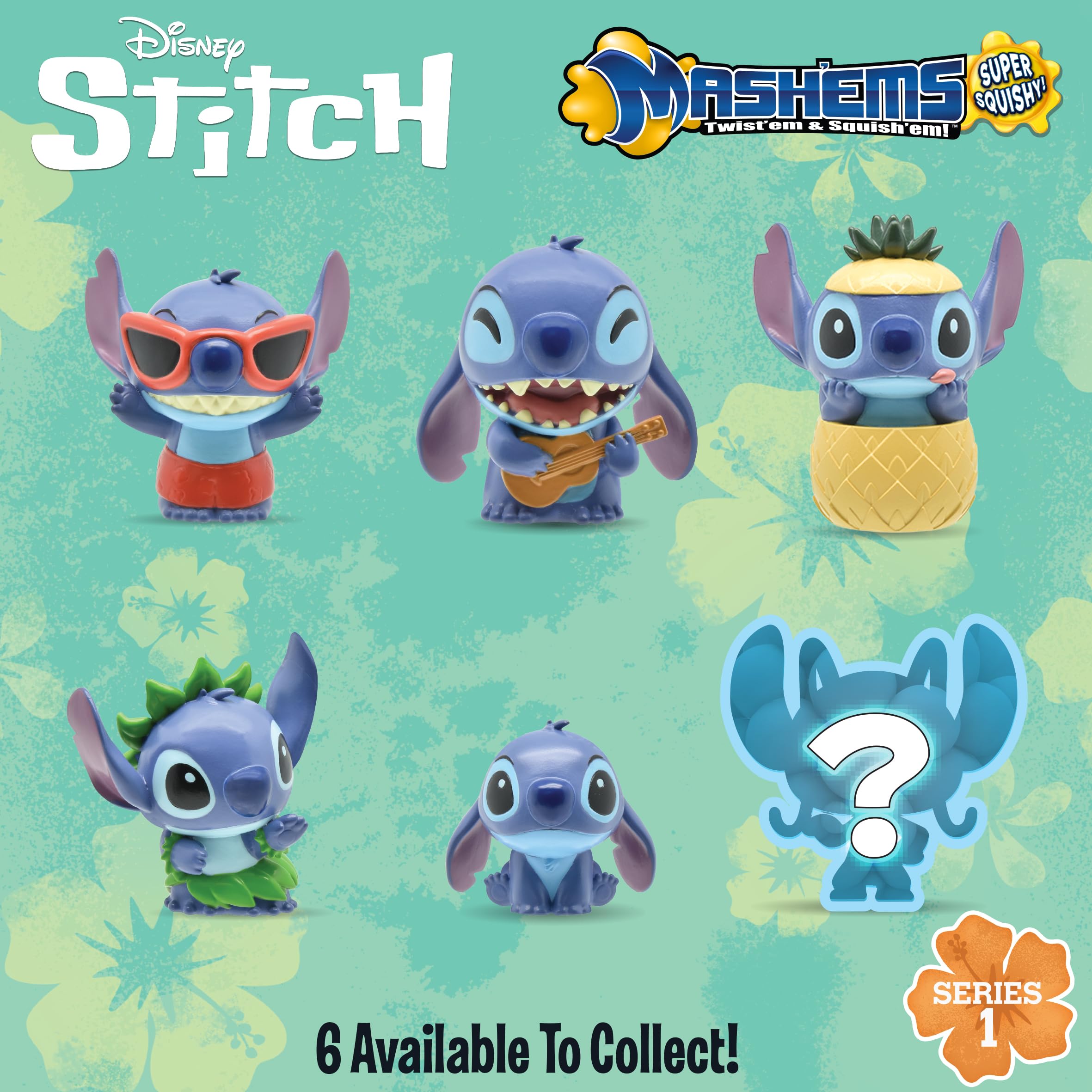 Mash'Ems Disney Stitch Squeeze Toy Figure - Squishy Collectable | Ages 4+ | Multicolor 3