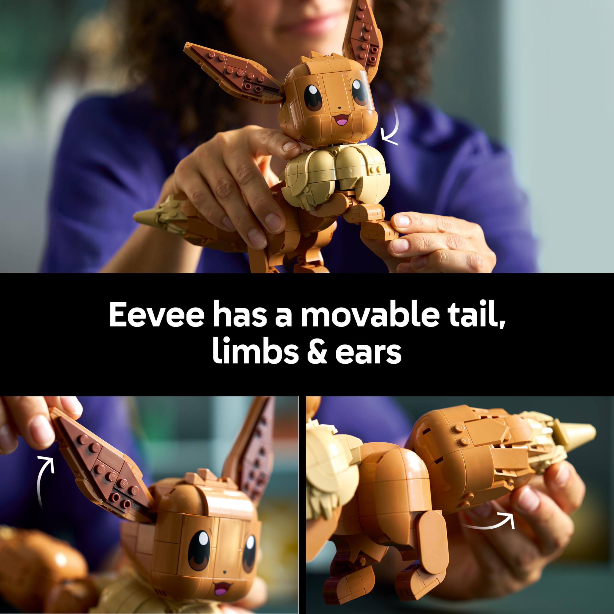LEGO Pokémon Eevee Figure Building Set 72151 for Adults | 587 Pieces | Posable 4
