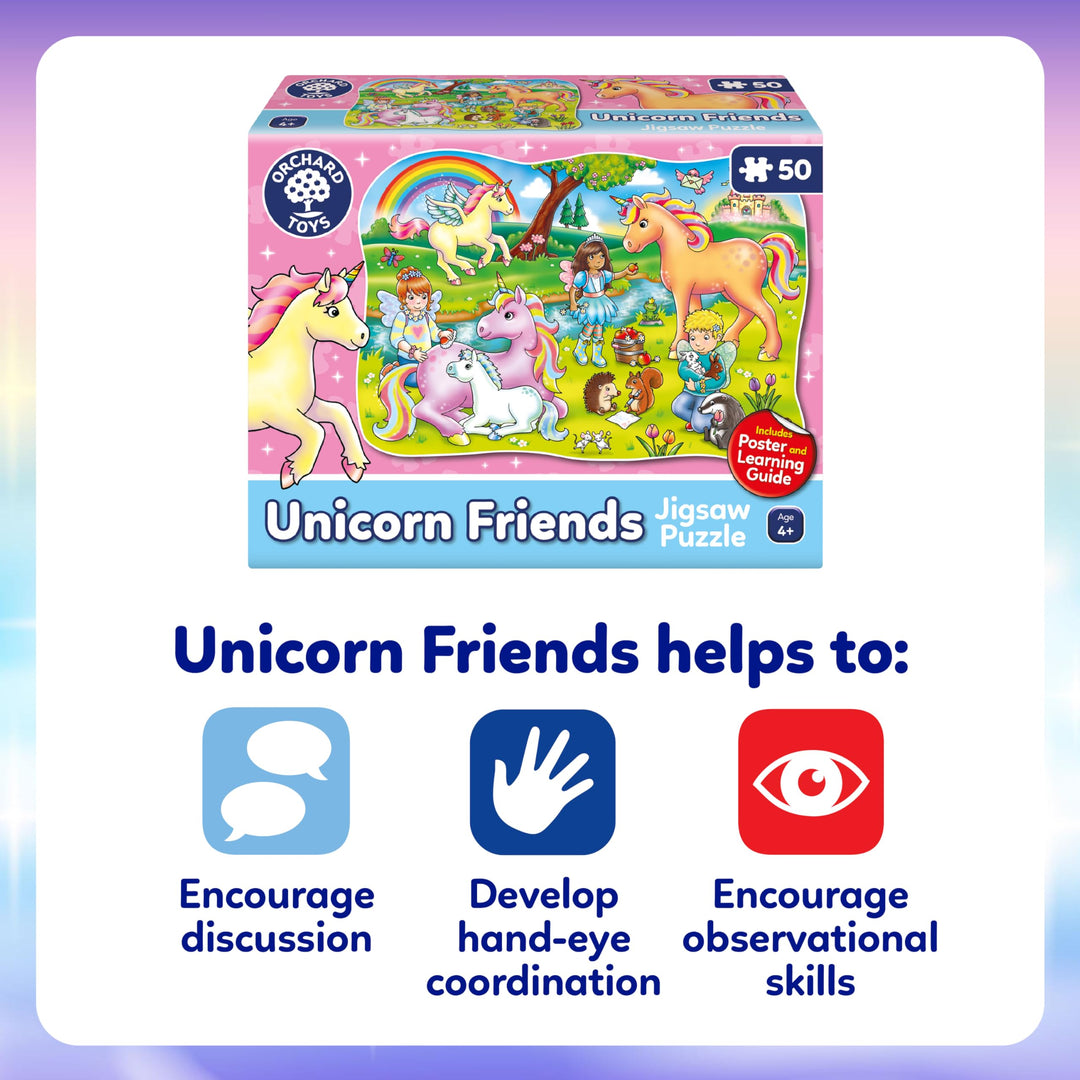 Orchard Toys Unicorn Friends Jigsaw Puzzle - 50 Piece Educational Puzzle for Ages 4+