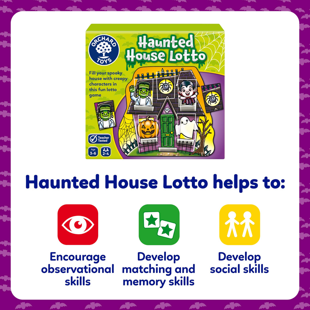 Orchard Toys Haunted House Lotto - Compact Board Game for Kids Ages 3-6