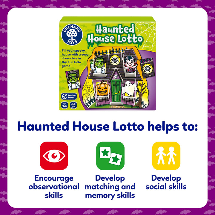 Orchard Toys Haunted House Lotto - Compact Board Game for Kids Ages 3-6