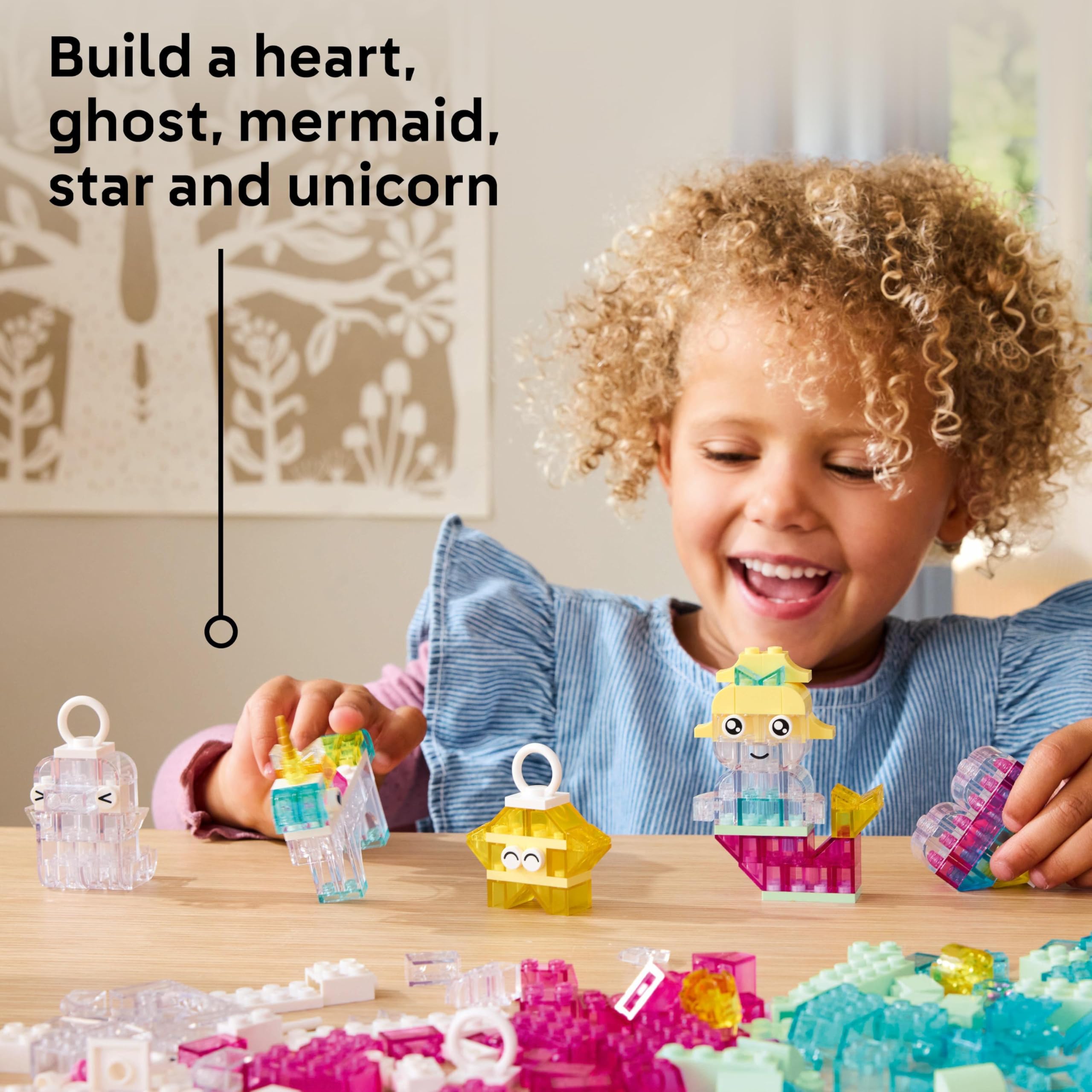 LEGO Classic Magical Transparent Box - 340-Piece Colorful Building Set for Kids 5+ 4
