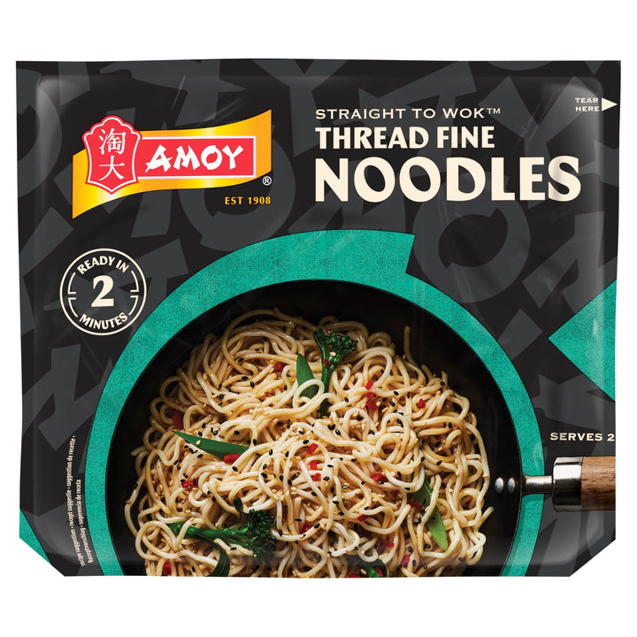 Amoy Straight to Wok Thread Fine Noodles, 2 x 150g