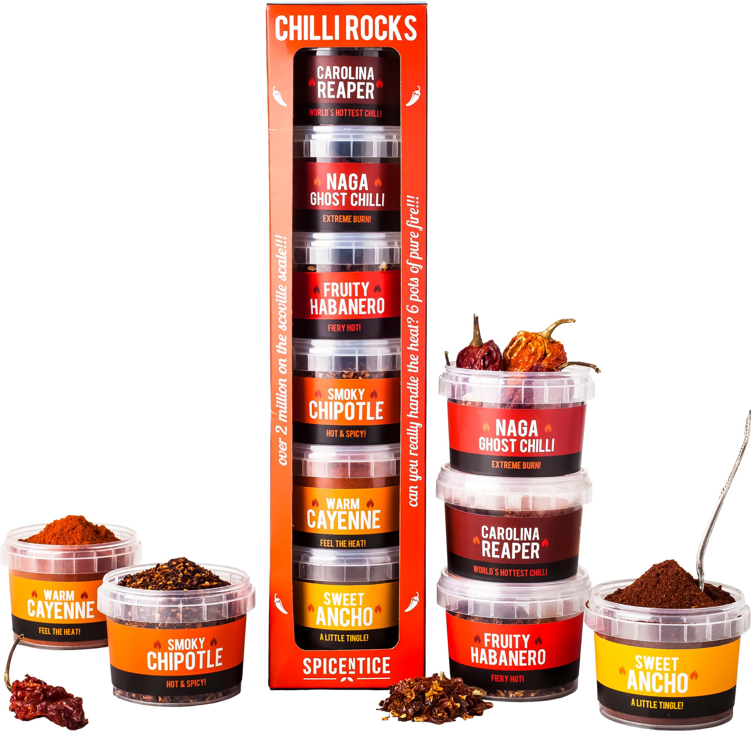 SPICE "N" TICE - Ultimate Hot Chilli Pepper Gift Set - 100% Pure Premium Chilli 6-Pack 1