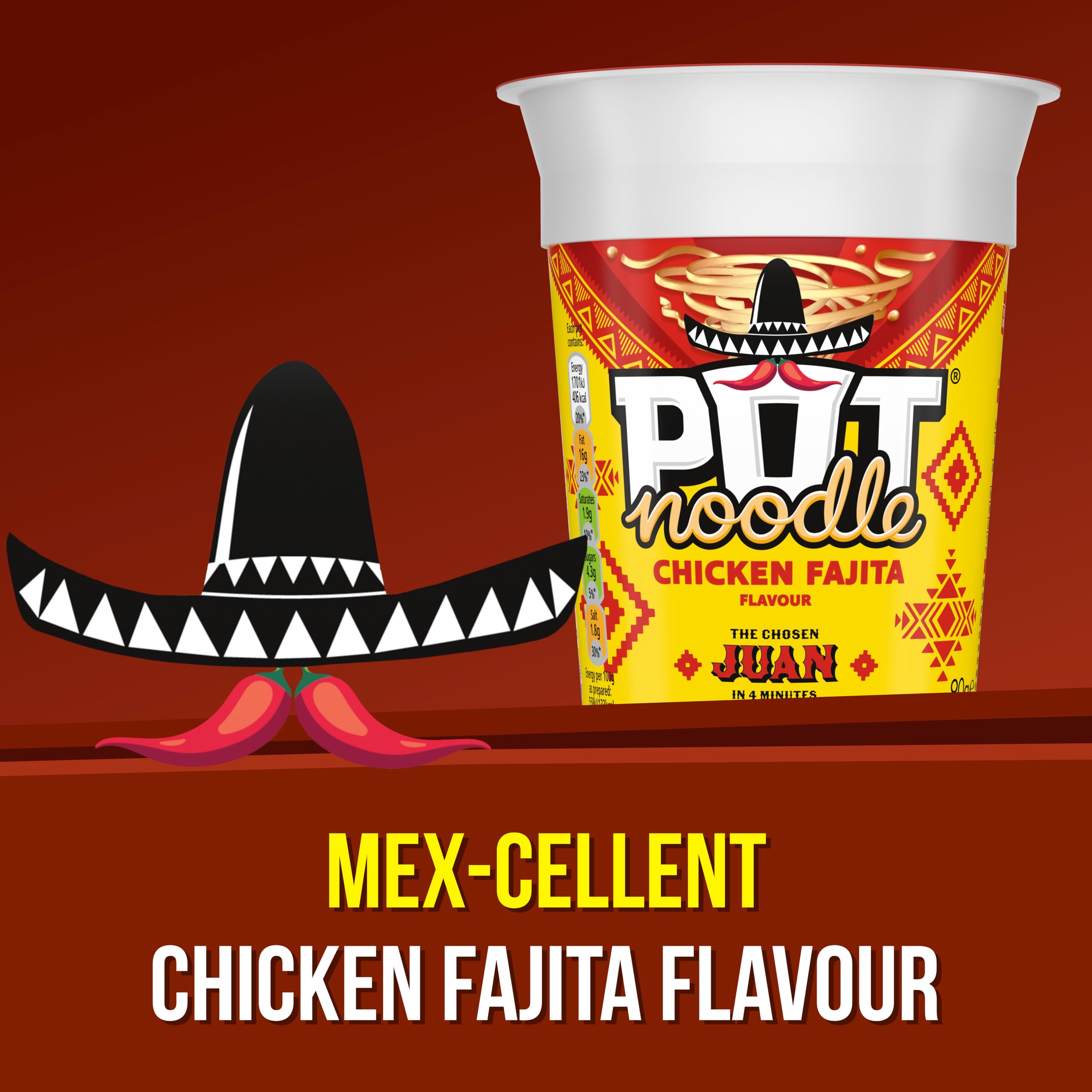 Pot Noodle Chicken Fajita Snack Pot - Instant Noodles, Vegan, 90g 4