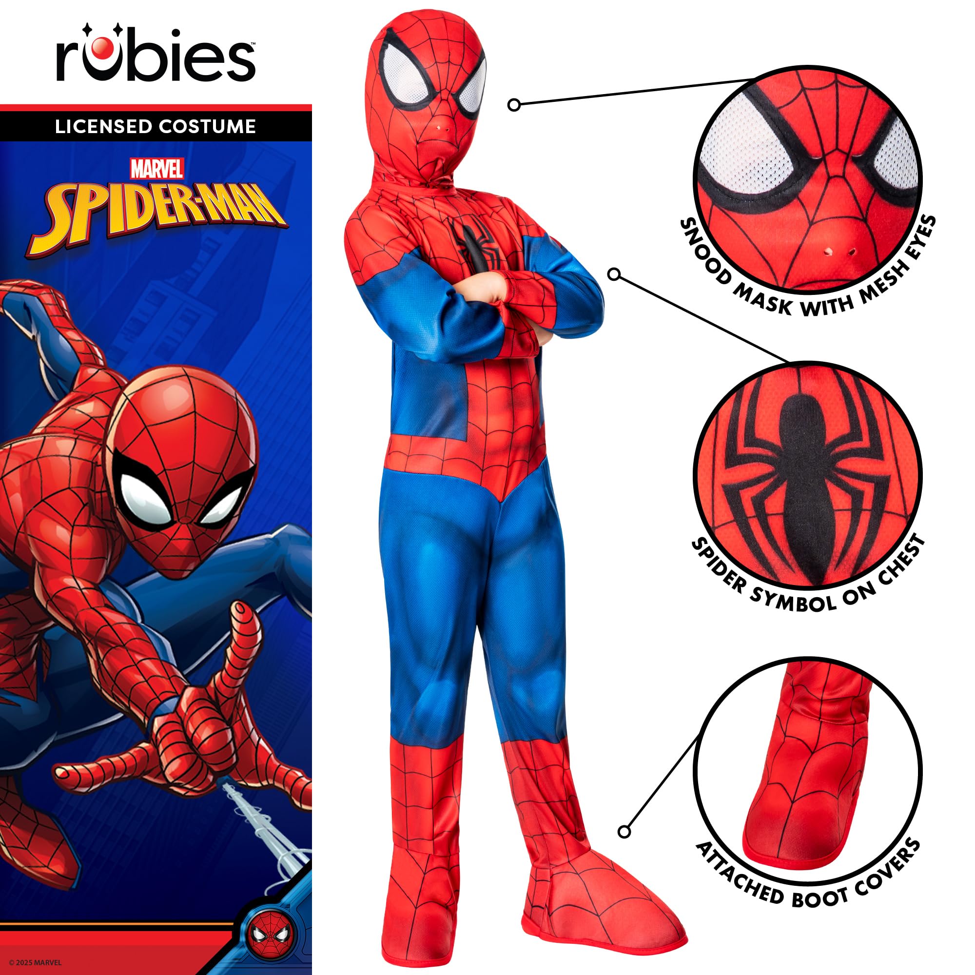 Rubies Official Marvel Spider-Man Classic Child Costume - Size 7-8 Years (122-128 cm) 3