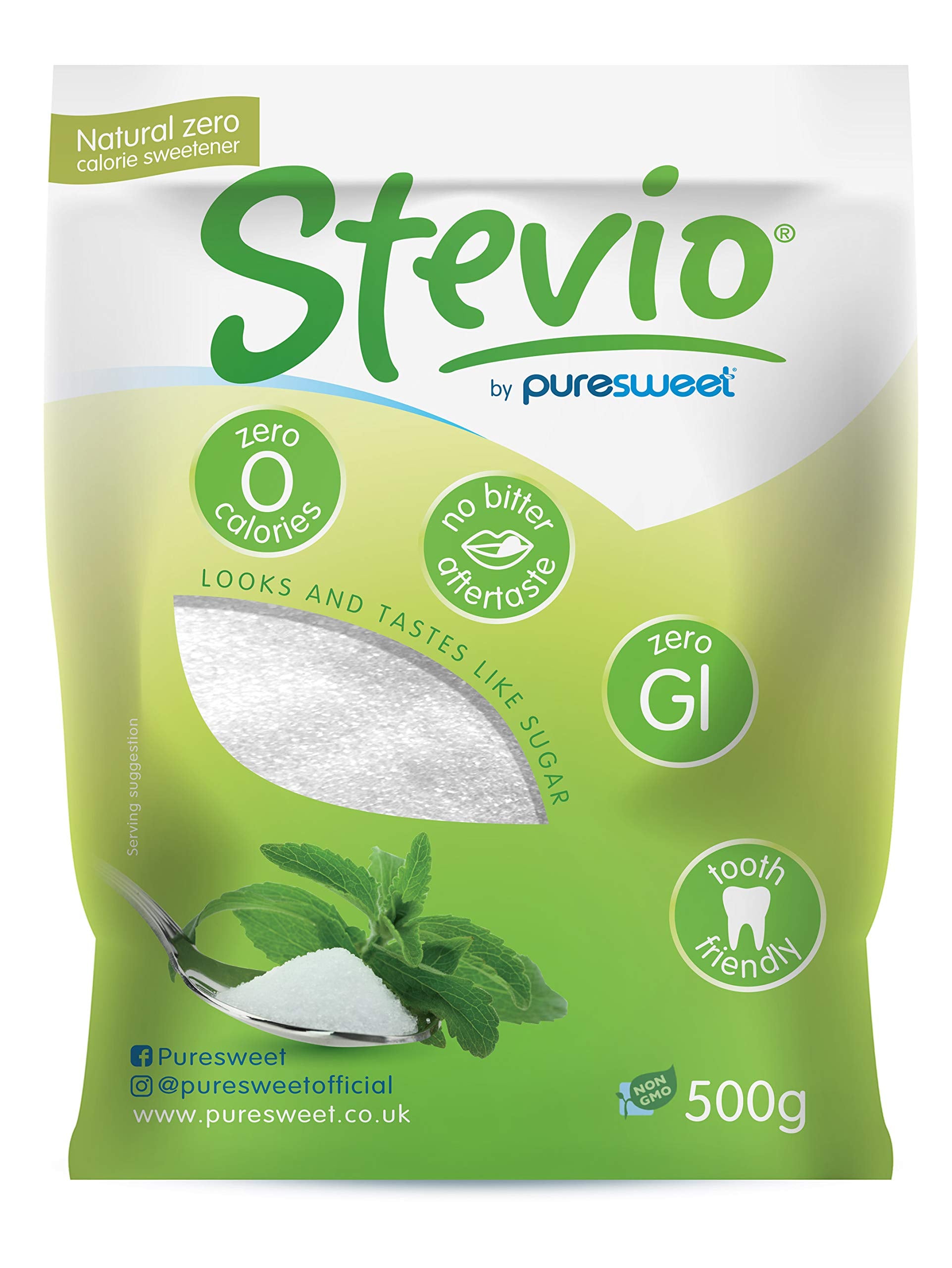 Puresweet Stevio® Premium Stevia Sweetener - 500g | Zero Calorie | Keto & Diabetic Friendly