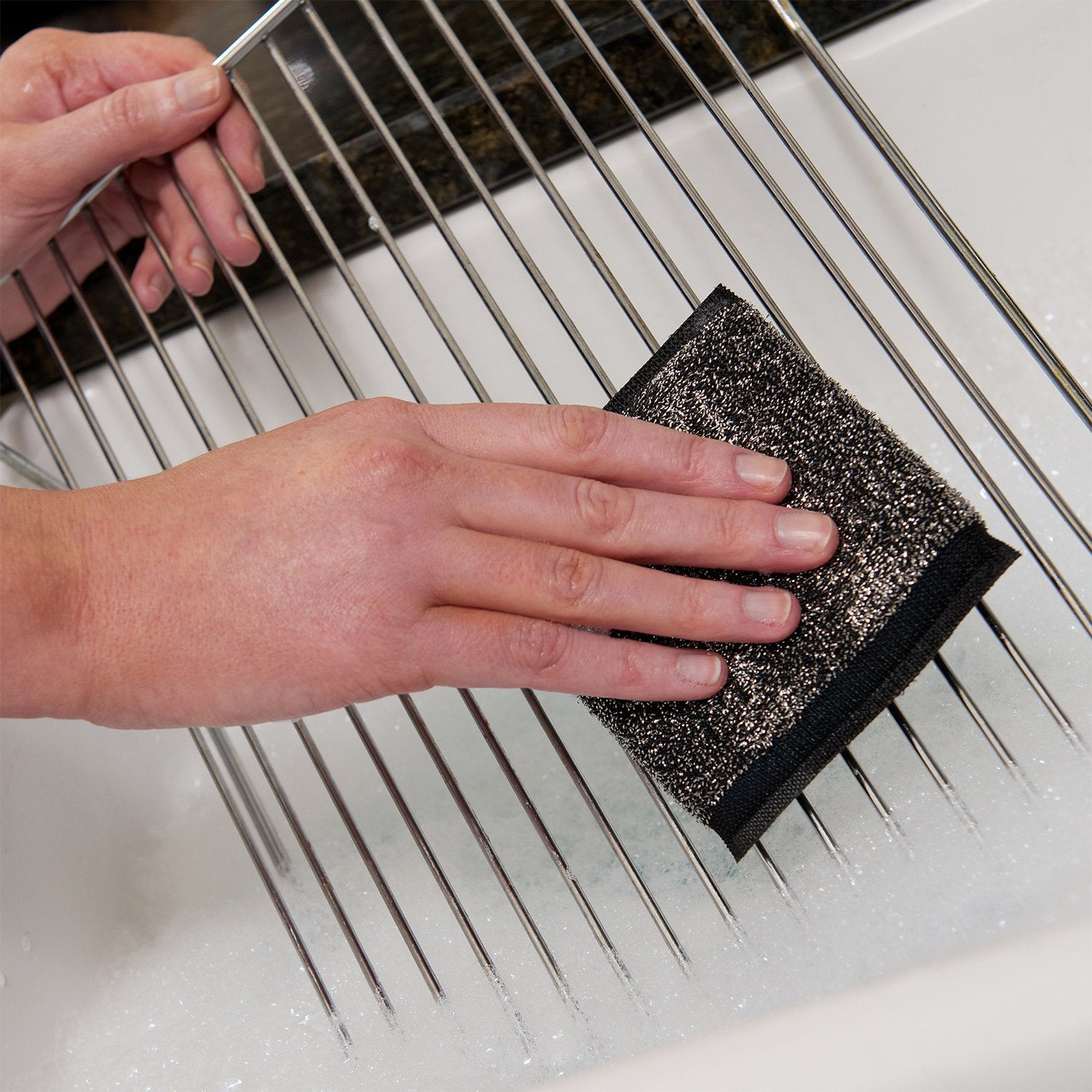 Marigold Scrub Away Stainless Steel Scourers - Heavy Duty, Sponge-Filled, 20 Single Packs 5