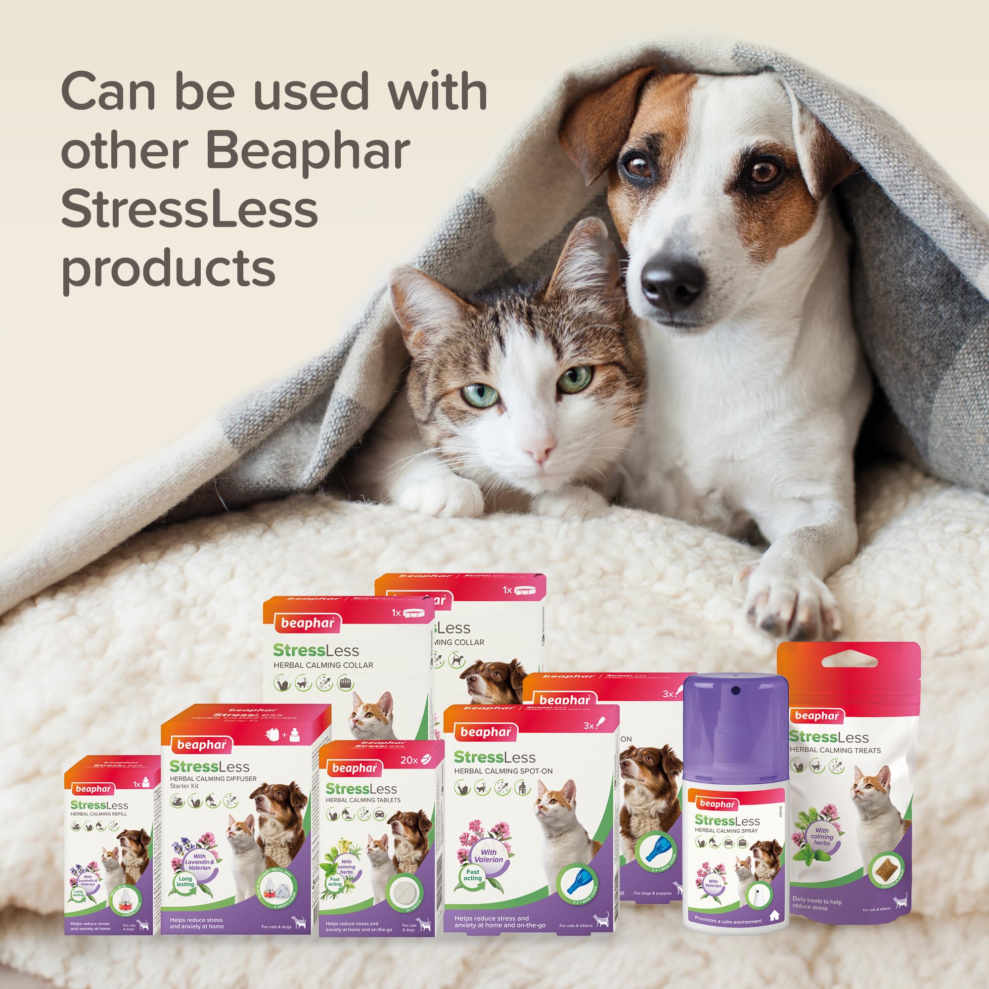 Beaphar StressLess Herbal Calming Cat Treats - Chicken Flavor | 35g Bag | All Ages 8