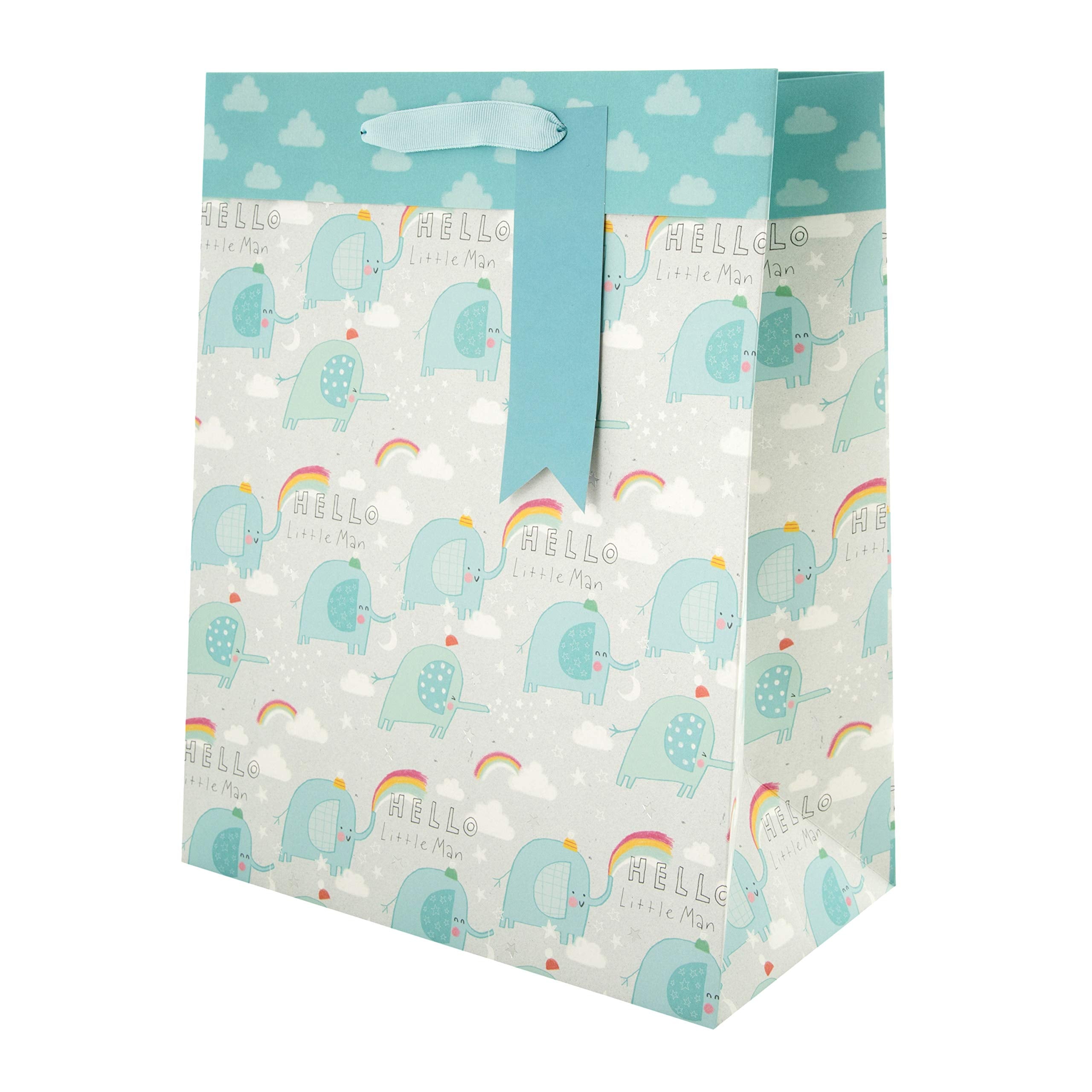 Hallmark Large Gift Bag - New Baby Boy Elephant Design | H 33 cm x W 26.5 cm 1