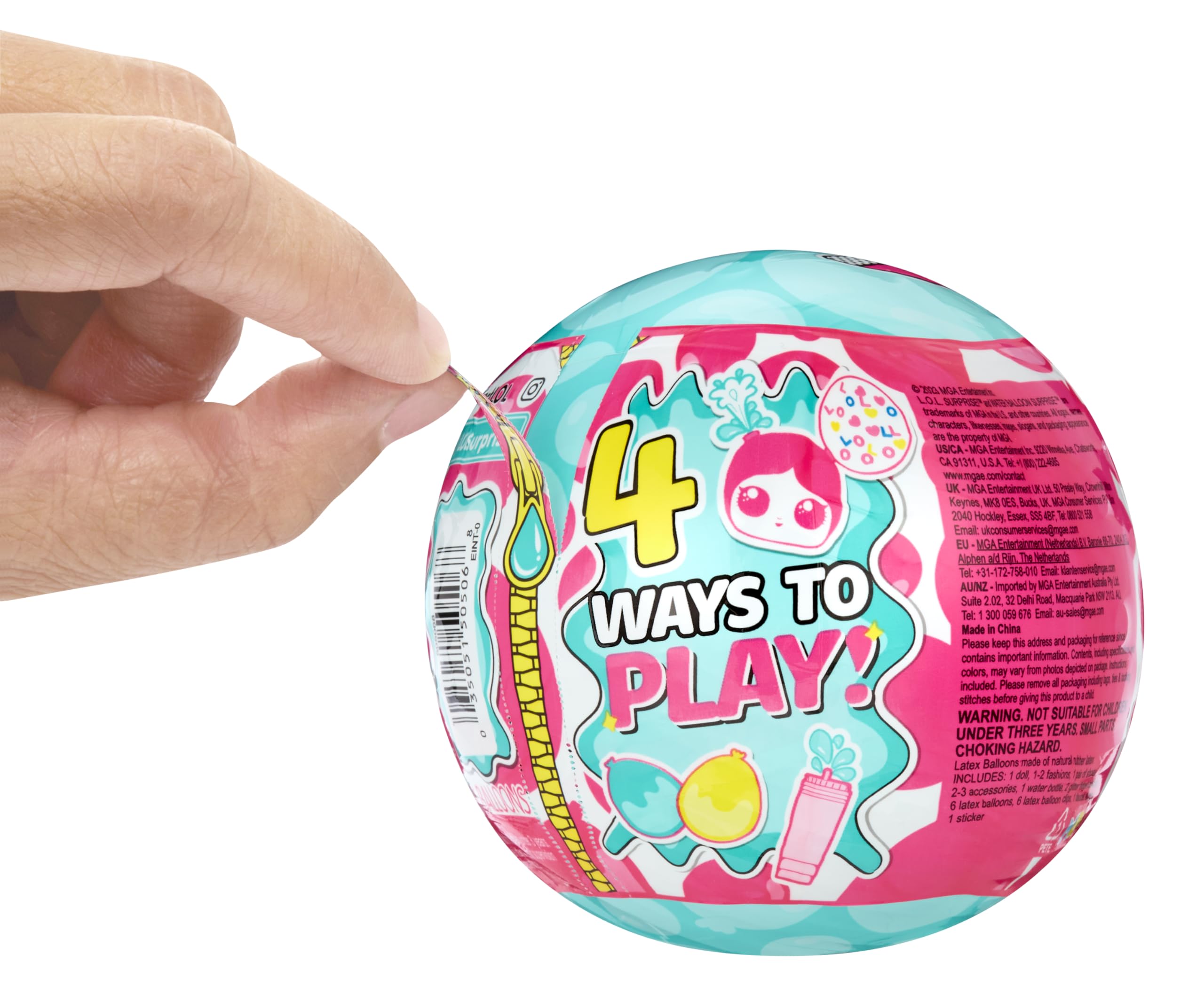 L.O.L. Surprise Water Balloon Surprise Doll - Limited Edition Collectible with 4 Ways to Play, Reusable Glitter Balloons & Squirt Bottle - Ages 3+ 5