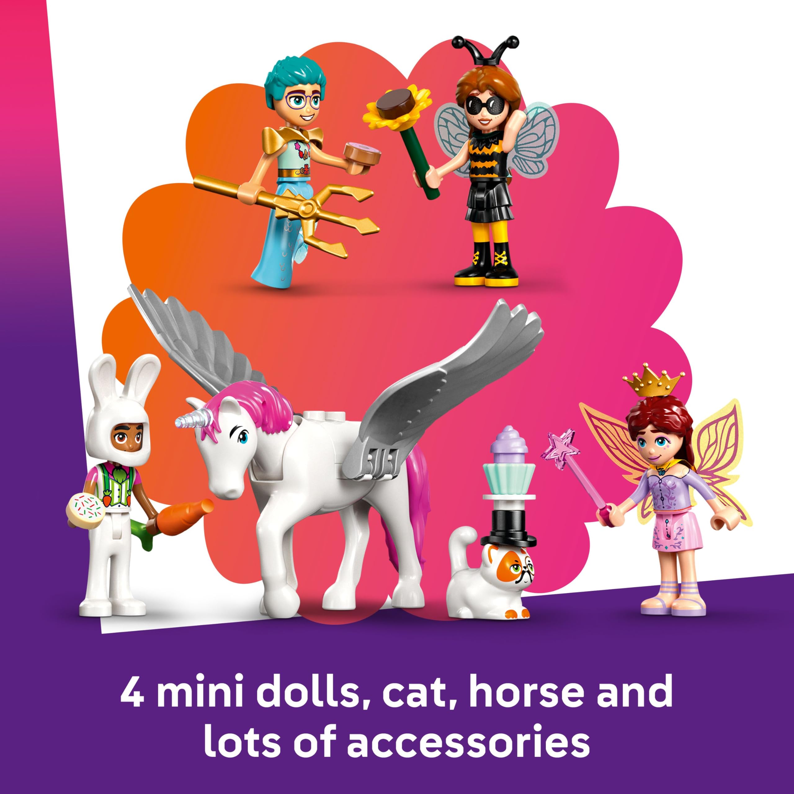 LEGO Friends Costume Party with Unicorn & Fairy Playset | 4 Mini Dolls, 2 Animal Figures | Ages 6+ 5