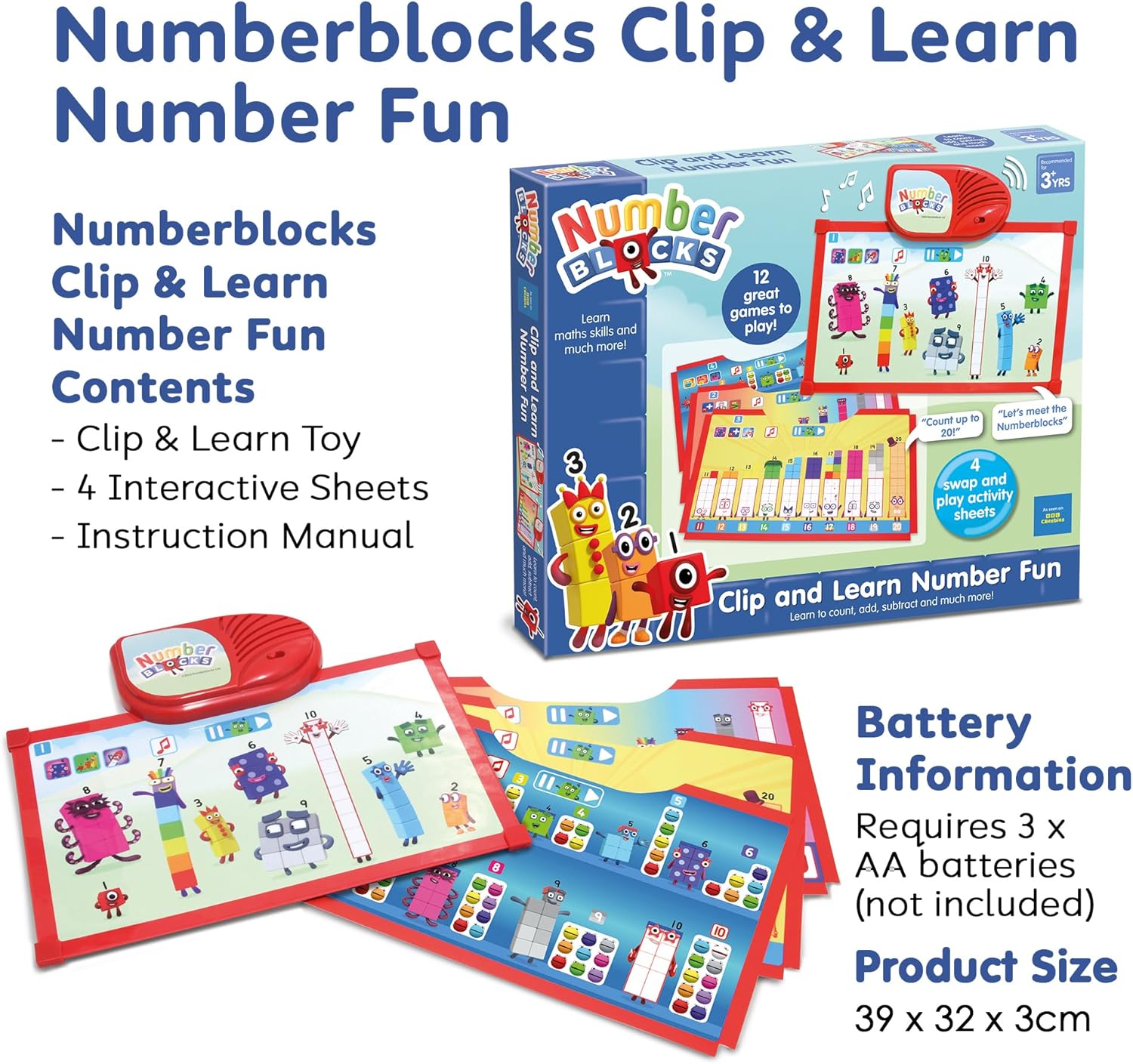 Numberblocks Clip & Learn Number Fun Toy - Educational Electronic Learning Game for Ages 18 Months+ 9