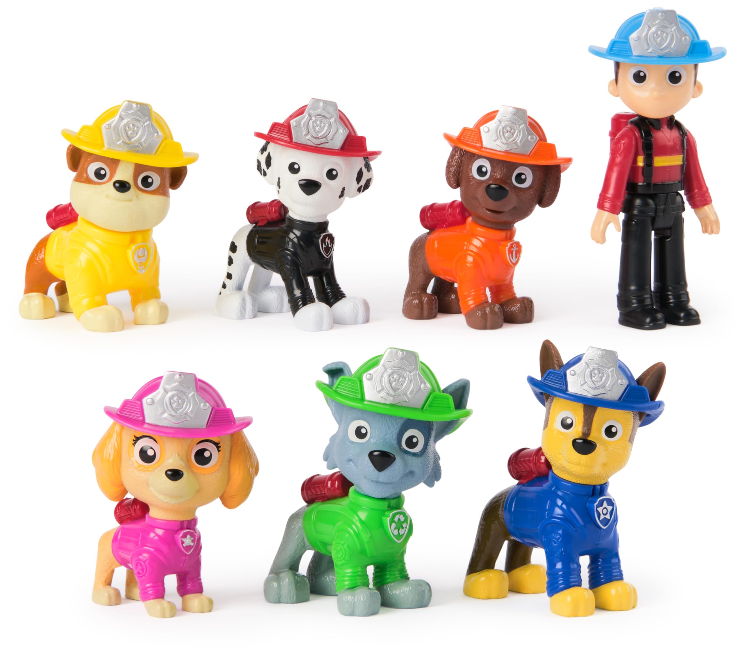 Paw Patrol Fire Rescue Team Pack with 7 Collectible Action Figures - Movable Heads & Fire Gear for Ages 3+ 1