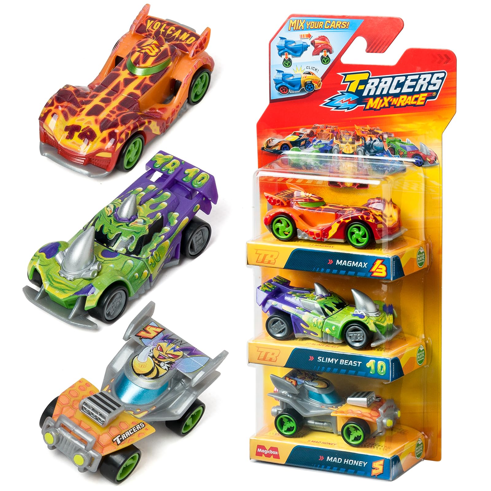 T-RACERS Mix ´N Race 3 Pack – Collectible Interchangeable Cars for Kids 3 Years and Up 7