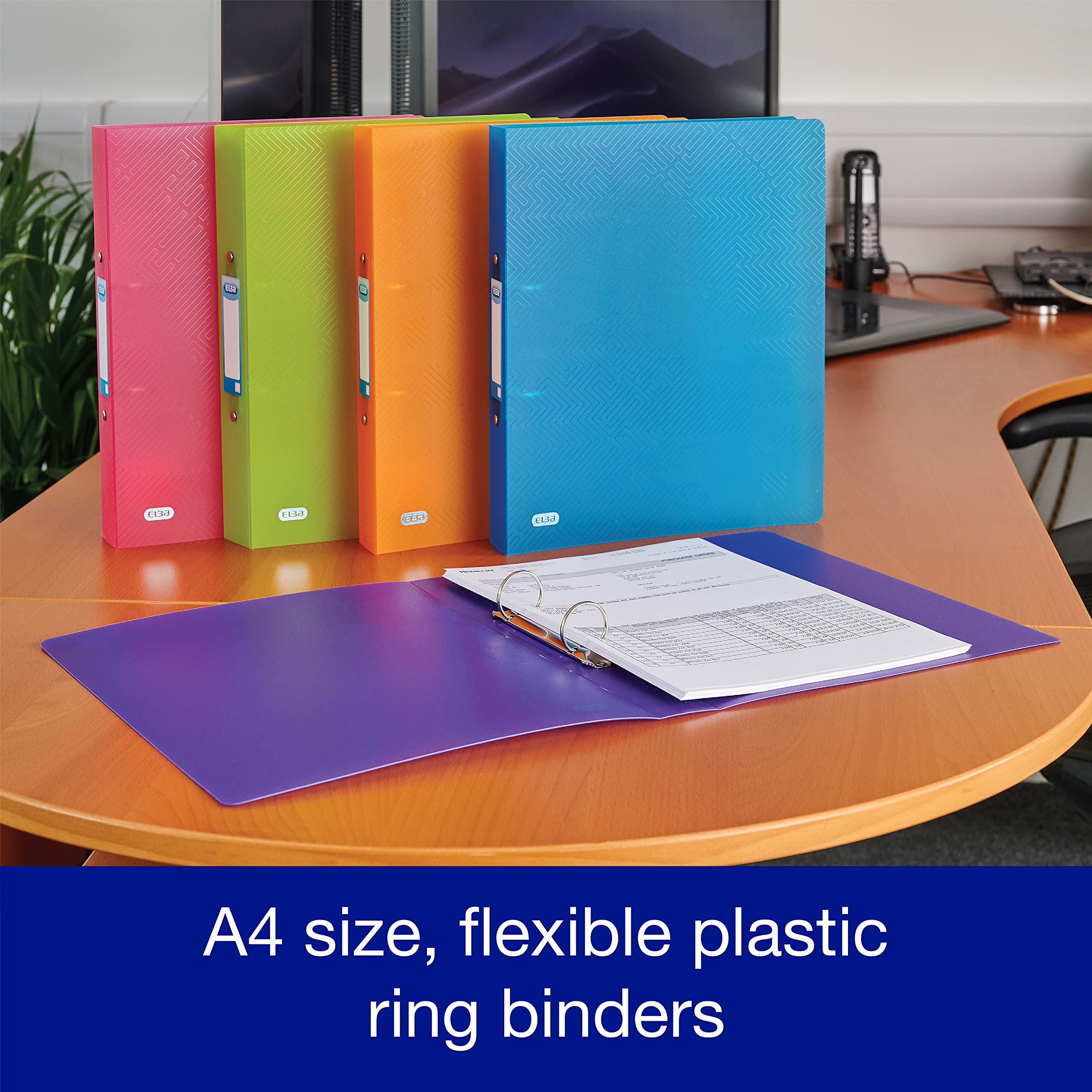 Oxford 2 Ring O-Ring Binder - A4, 40mm Spine, 250 Sheet Capacity | 5 Pack Assorted Colours 4