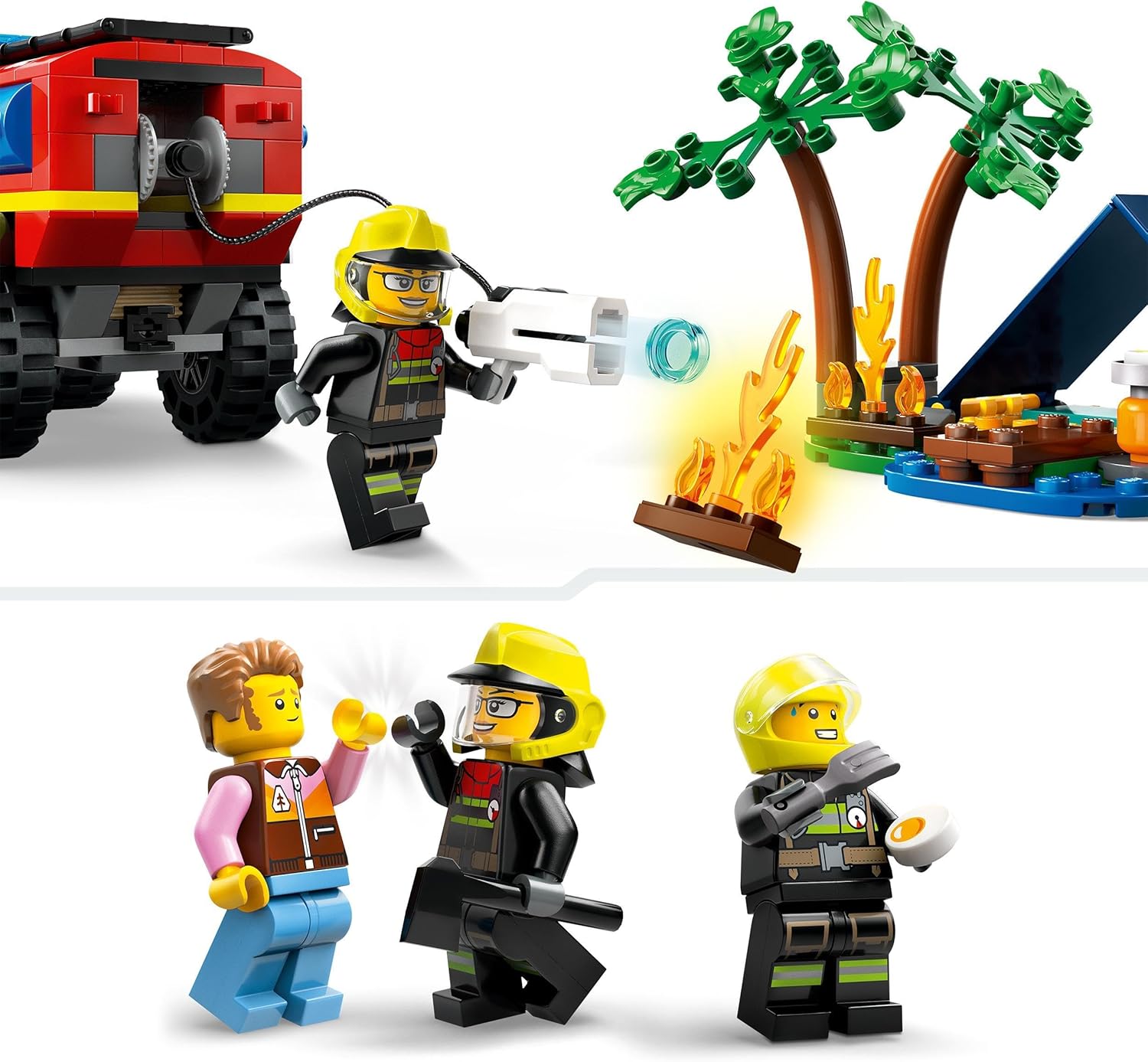 LEGO City 4x4 Fire Engine with Rescue Boat Building Set - Fire Rescue Playset for Ages 5+ 6