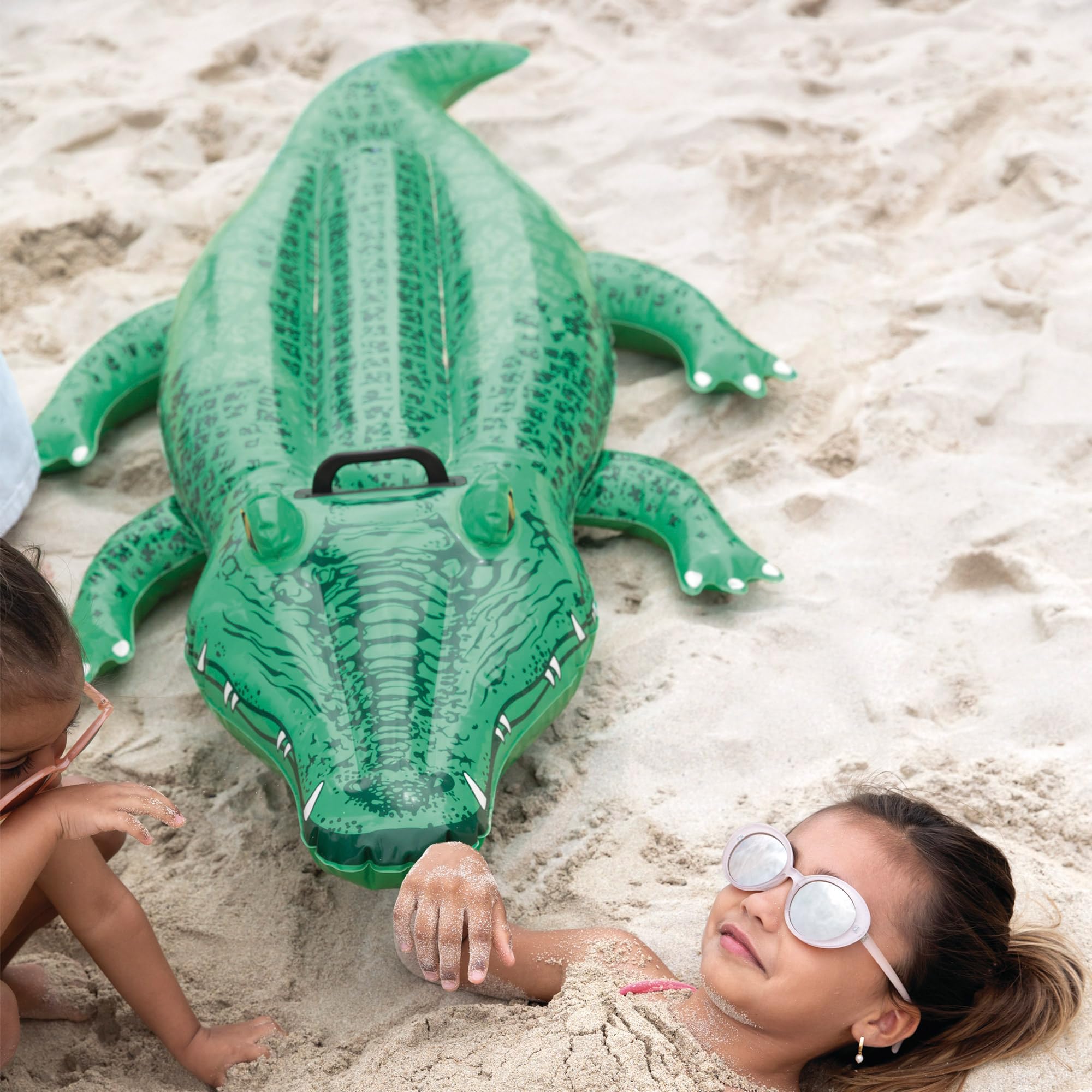Intex Inflatable Crocodile Ride-On Pool Toy | 168x86 cm | Green | Includes Repair Kit 4