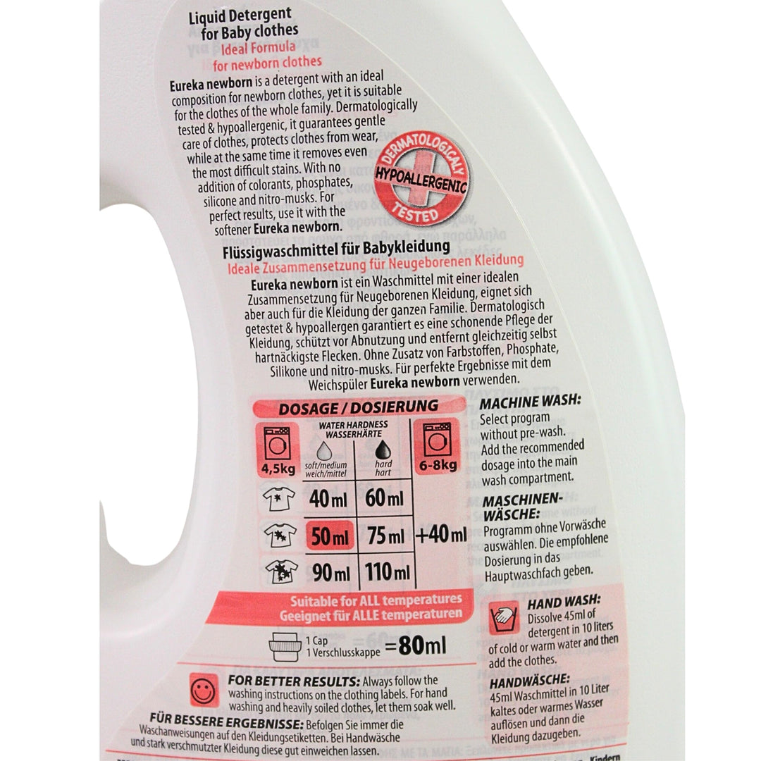Eureka - Newborn Liquid Detergent 1.8L with 94% Natural & Plant-Based Ingredients
