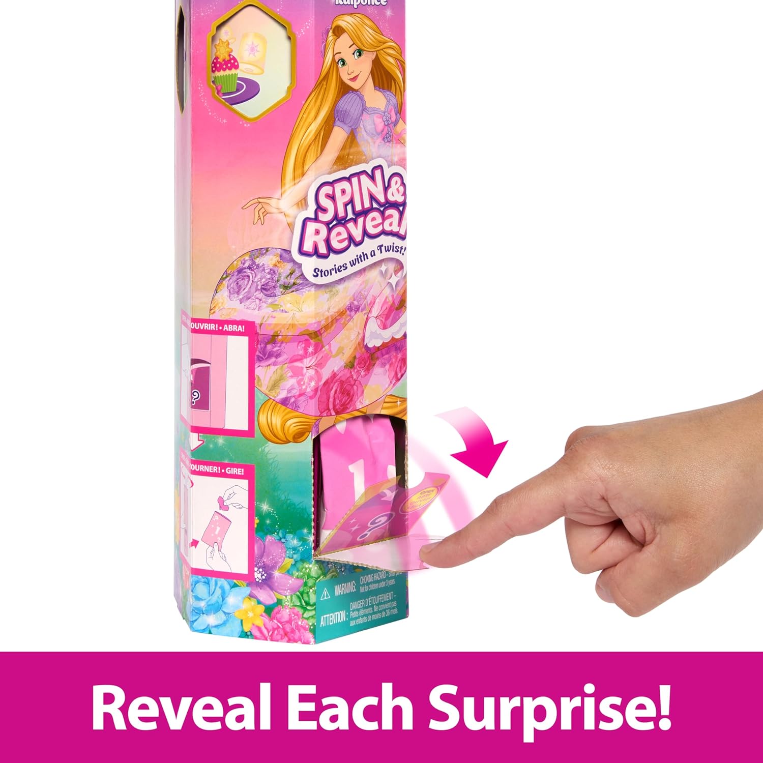 Mattel Disney Princess Rapunzel Fashion Doll Set - Spin & Reveal Playset for Kids 5