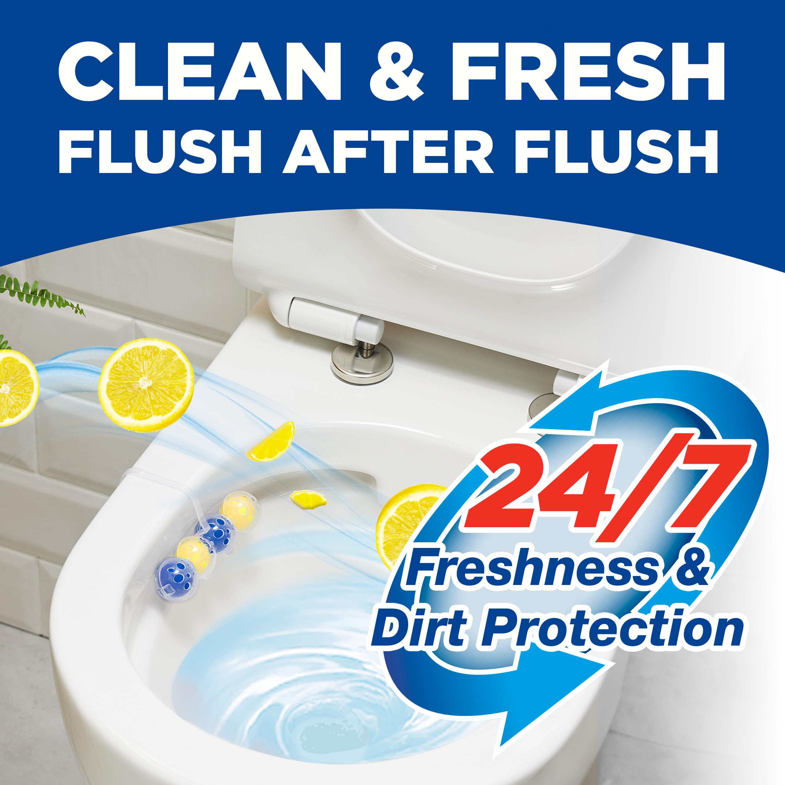 Bloo Power Active Toilet Rim Block XXL Pack (300g = 6x50g) - Fresh Lemon Scent 7