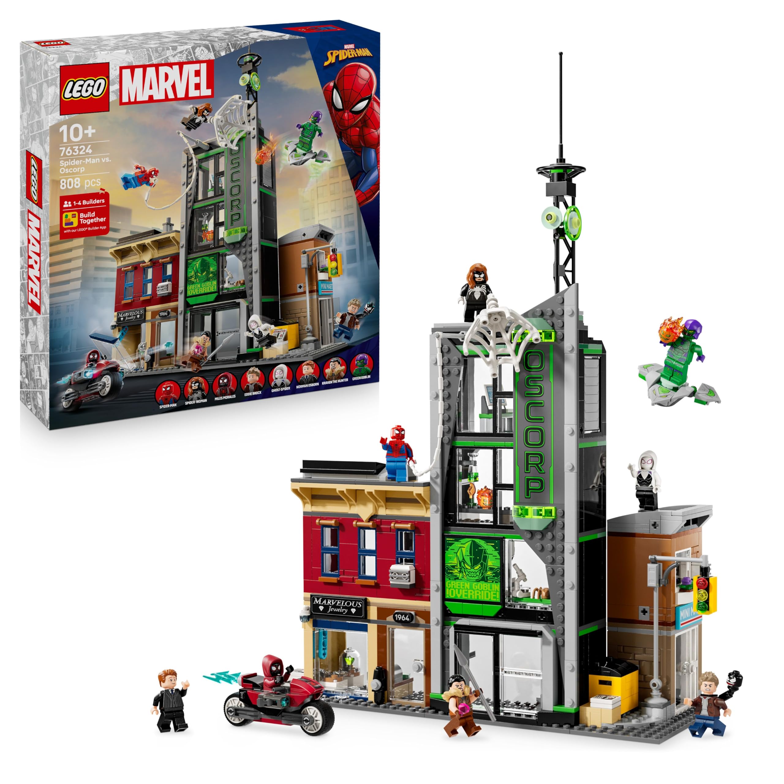 LEGO Marvel Spider-Man vs. Oscorp Building Set 76324 | 8 Minifigures | Ages 10+ 1