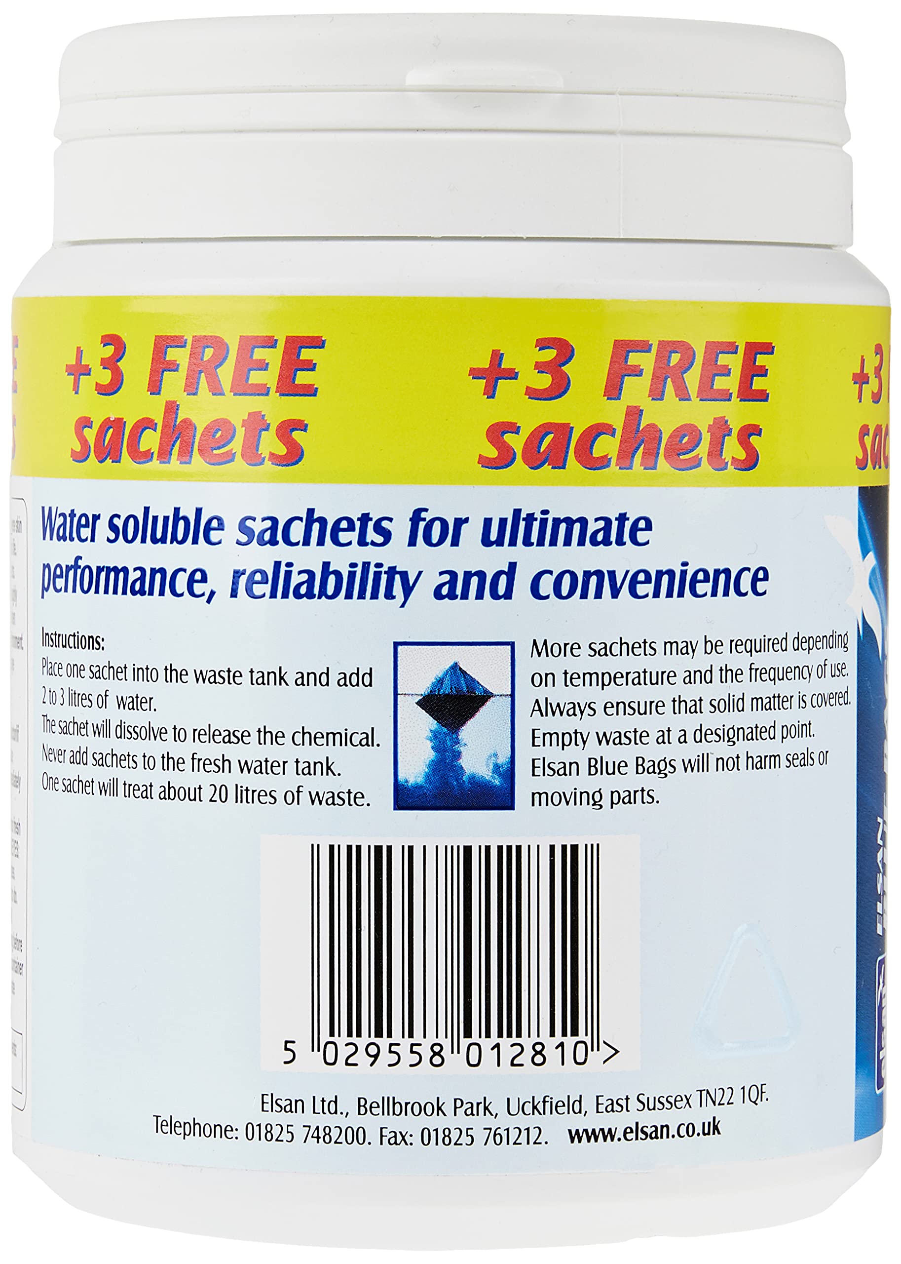 Elsan BAGS Chemical Toilet Bags - Blue | 21 Count | Concentrated Powder