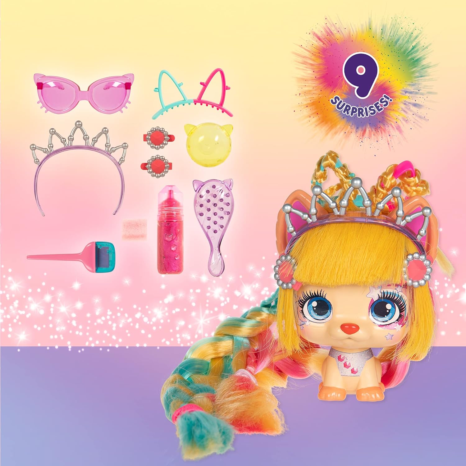 VIP Pets Color Boost - Surprise Collectible Puppy Doll with 30cm Long Hair to Style (Series 3) 10