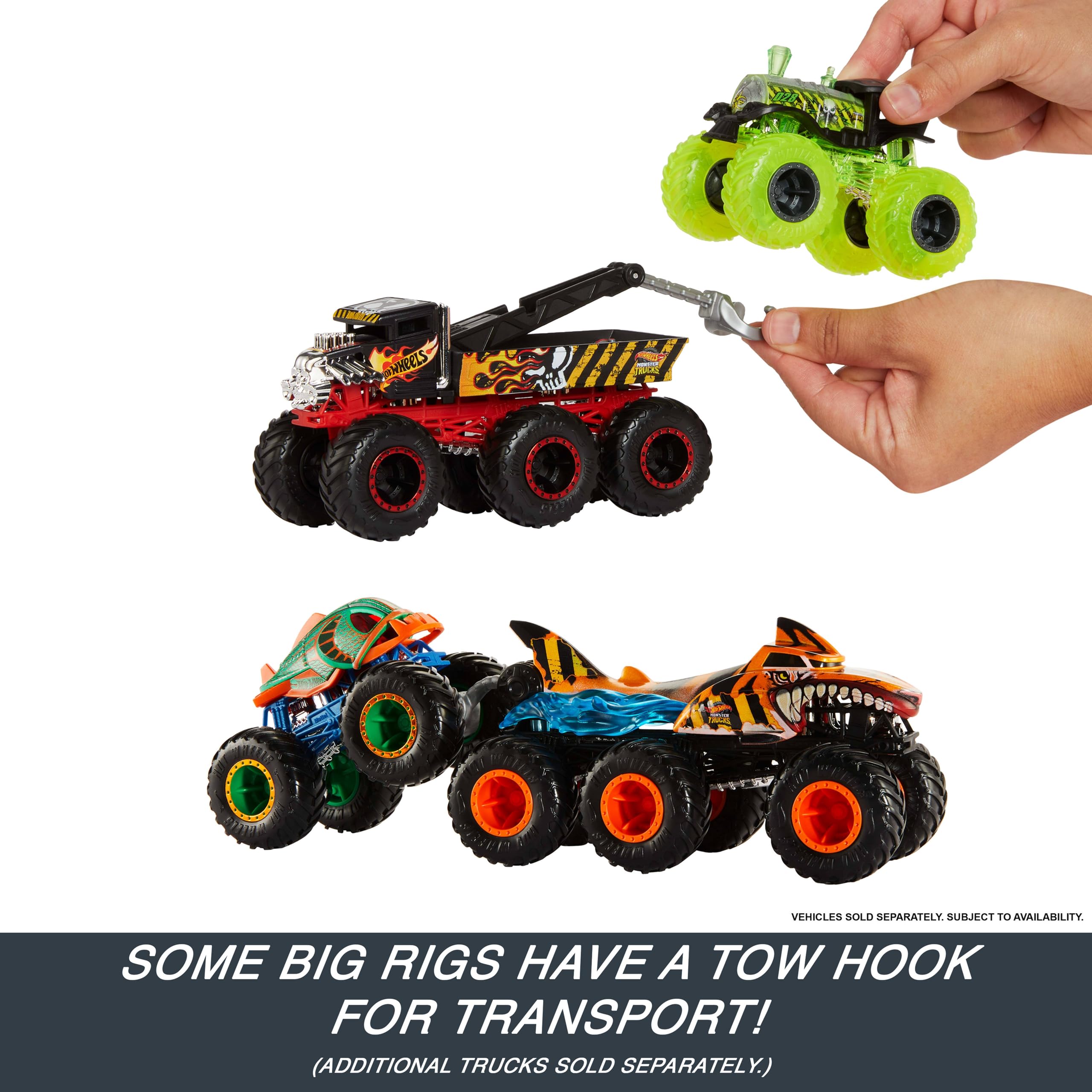 Hot Wheels Monster Trucks Big Rigs 1:64 Scale Toy Truck with 6 Wheels 6