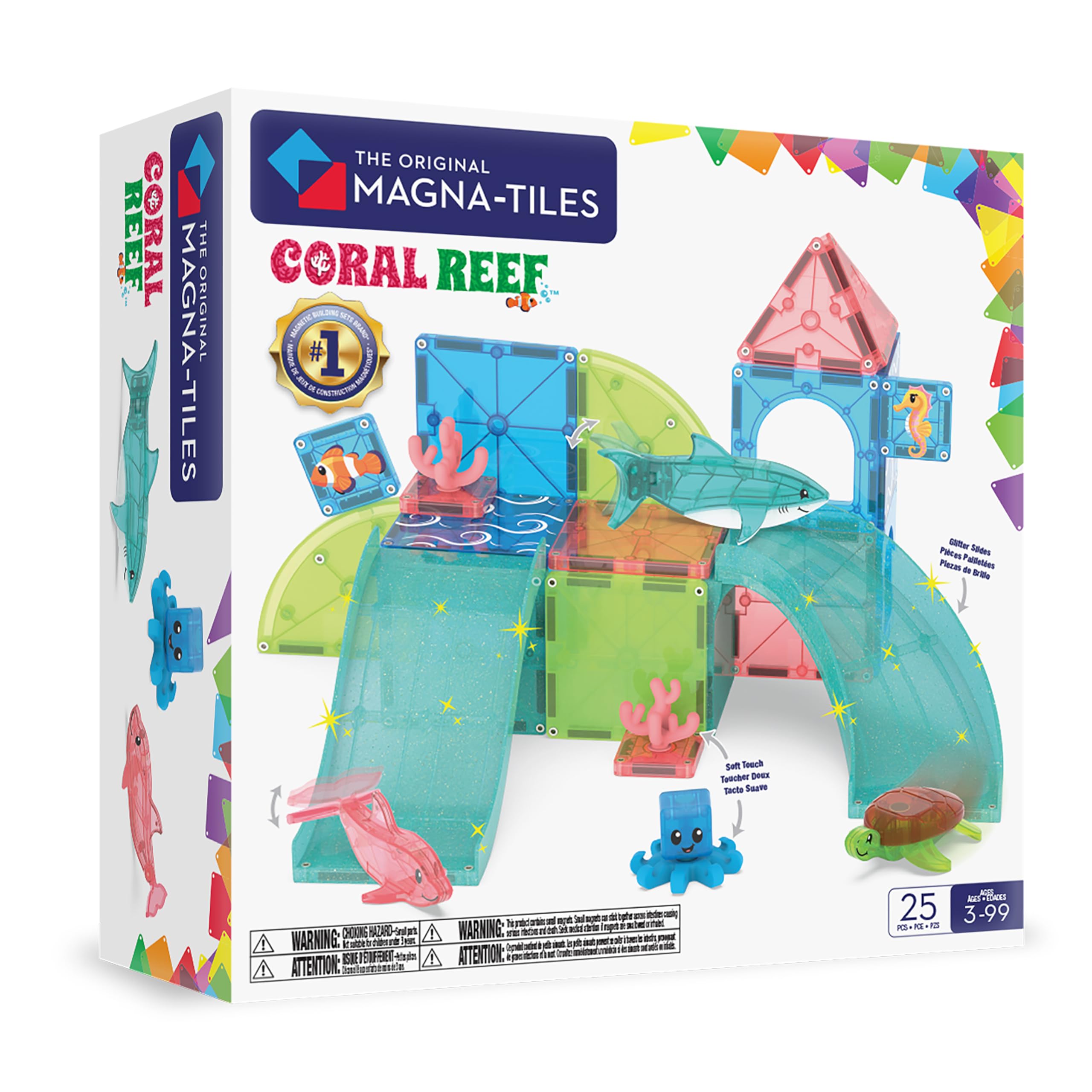 Magna-Tiles Coral Reef 25-Piece Magnetic Construction Set | Ages 3+ | Multicolored 1