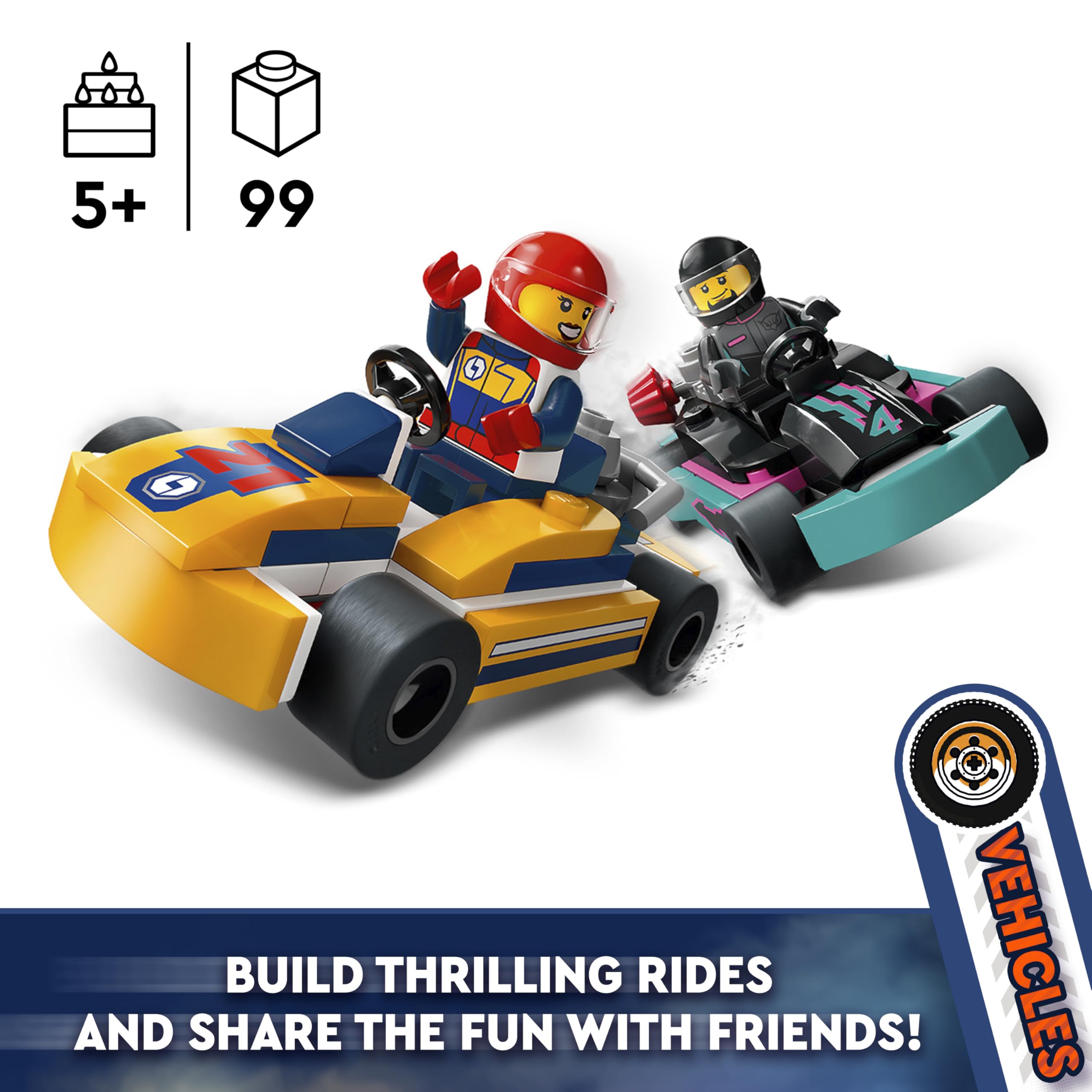 LEGO City Go-Karts and Race Drivers Playset - Buildable Racing Vehicles with Minifigures for Kids 5+ 8
