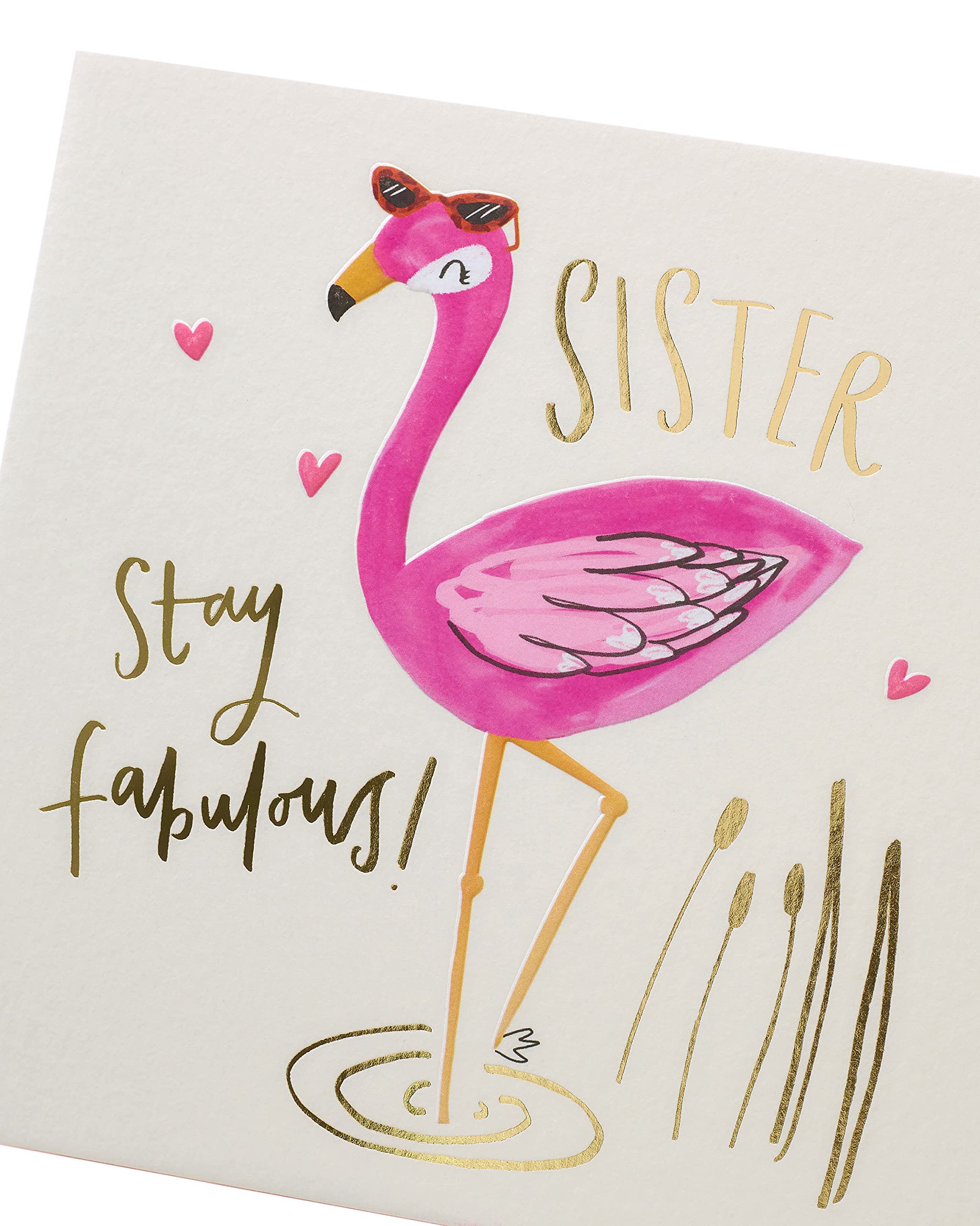 Kindred Stay Fabulous Flamingo Birthday Card for Sister | 165x165mm FSC Certified 4